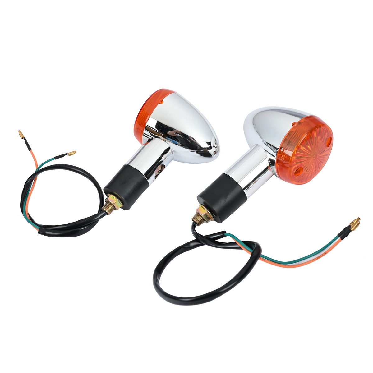 4PCS Amber LED Turn Signal Blinkers Universal DC 12V Motorcycle Lights Chrome US