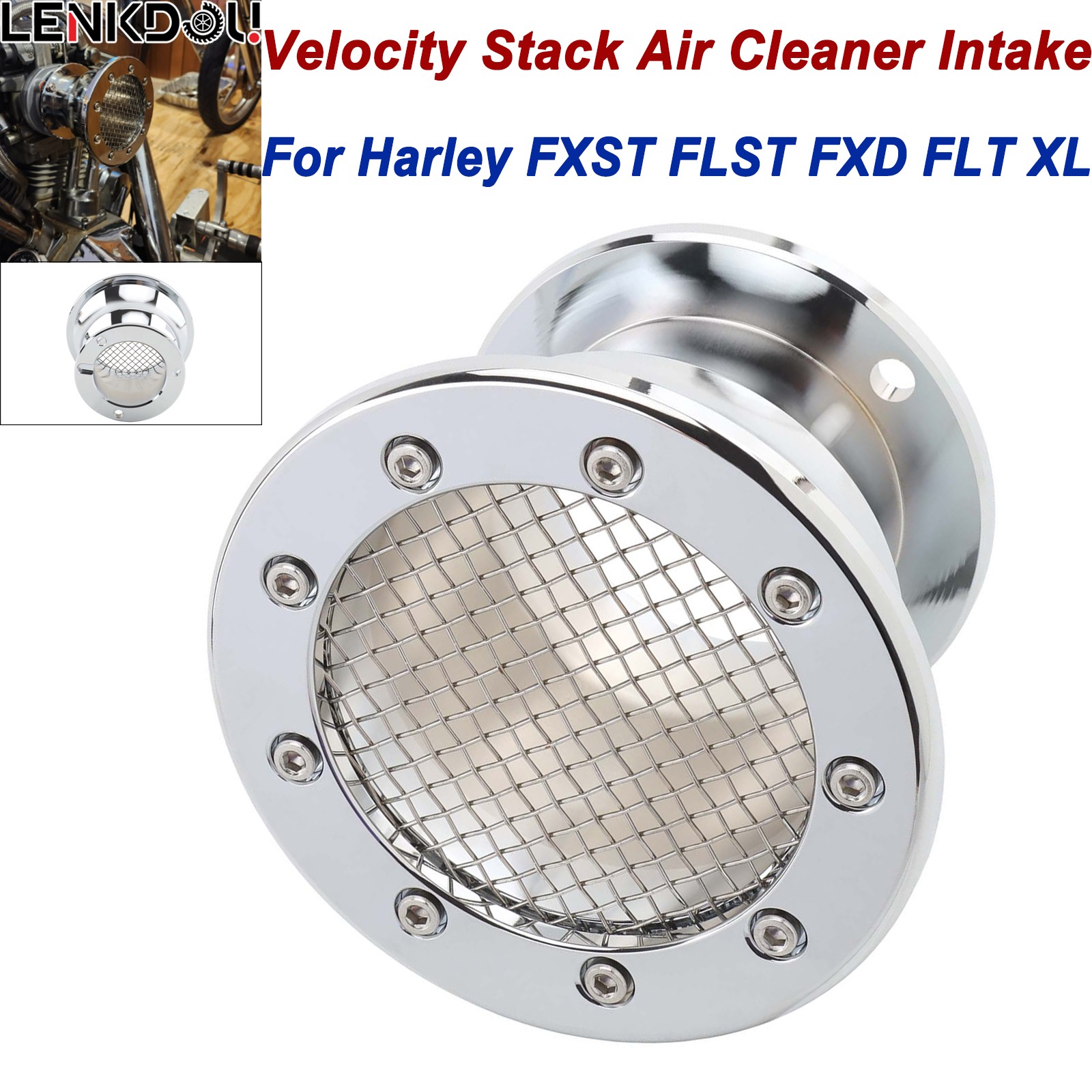 Velocity Stack Air Cleaner For Harley Sportster Softail Touring Road Glide Dyna