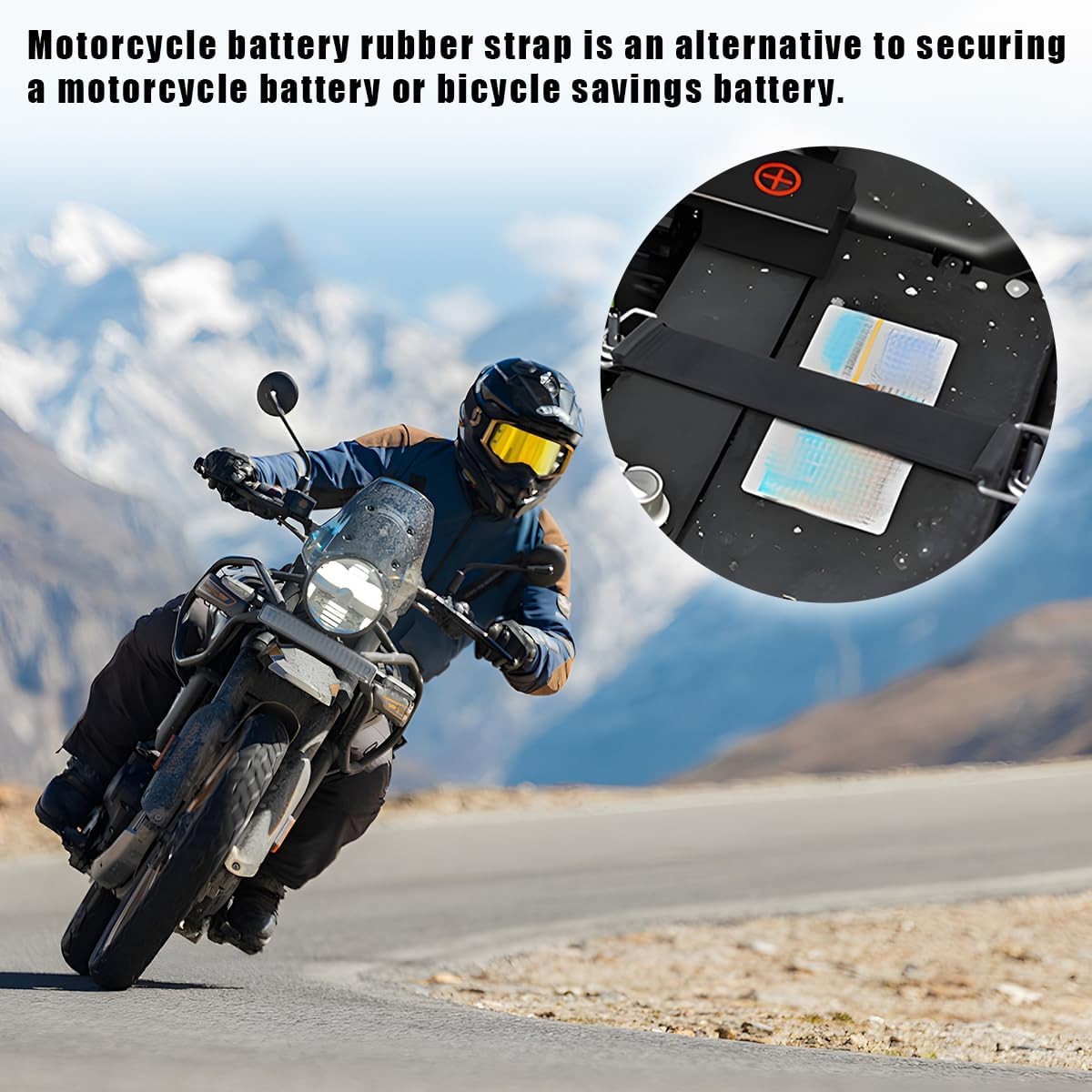 Motorcycle Battery Strap, 2-Piece Stretchable Rubber Band Holder BelColor: 2 PCS