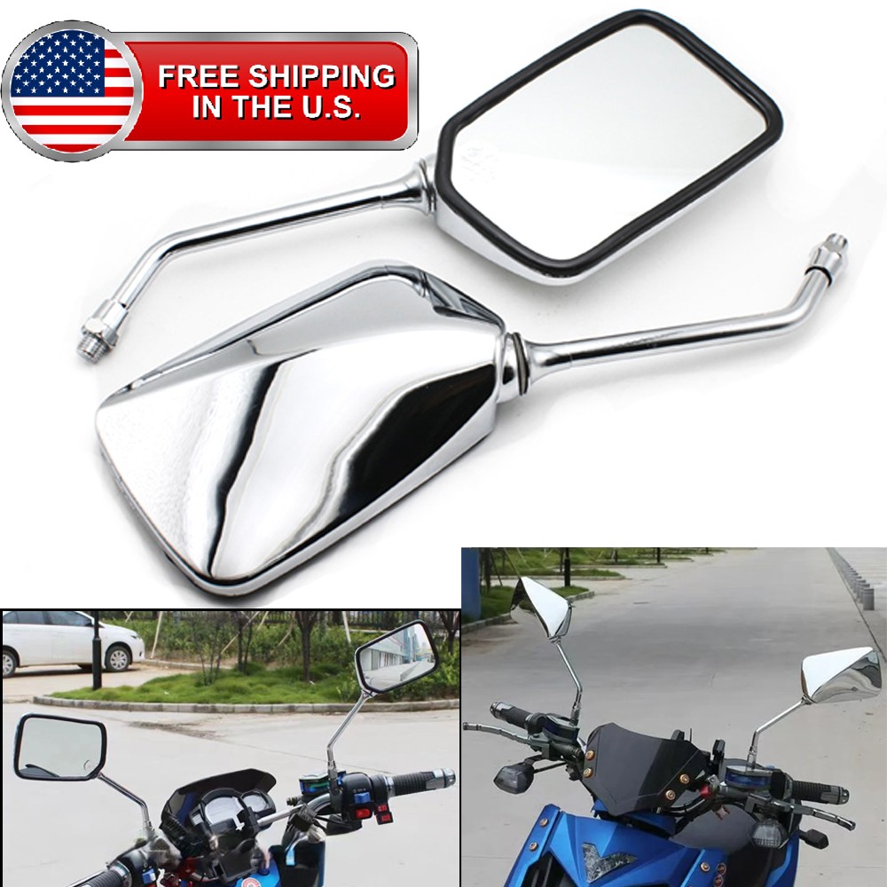 Pair 10MM Motorcycle Rearview Mirrors for Honda Rebel 250 CMX250 Magna 750 VF750