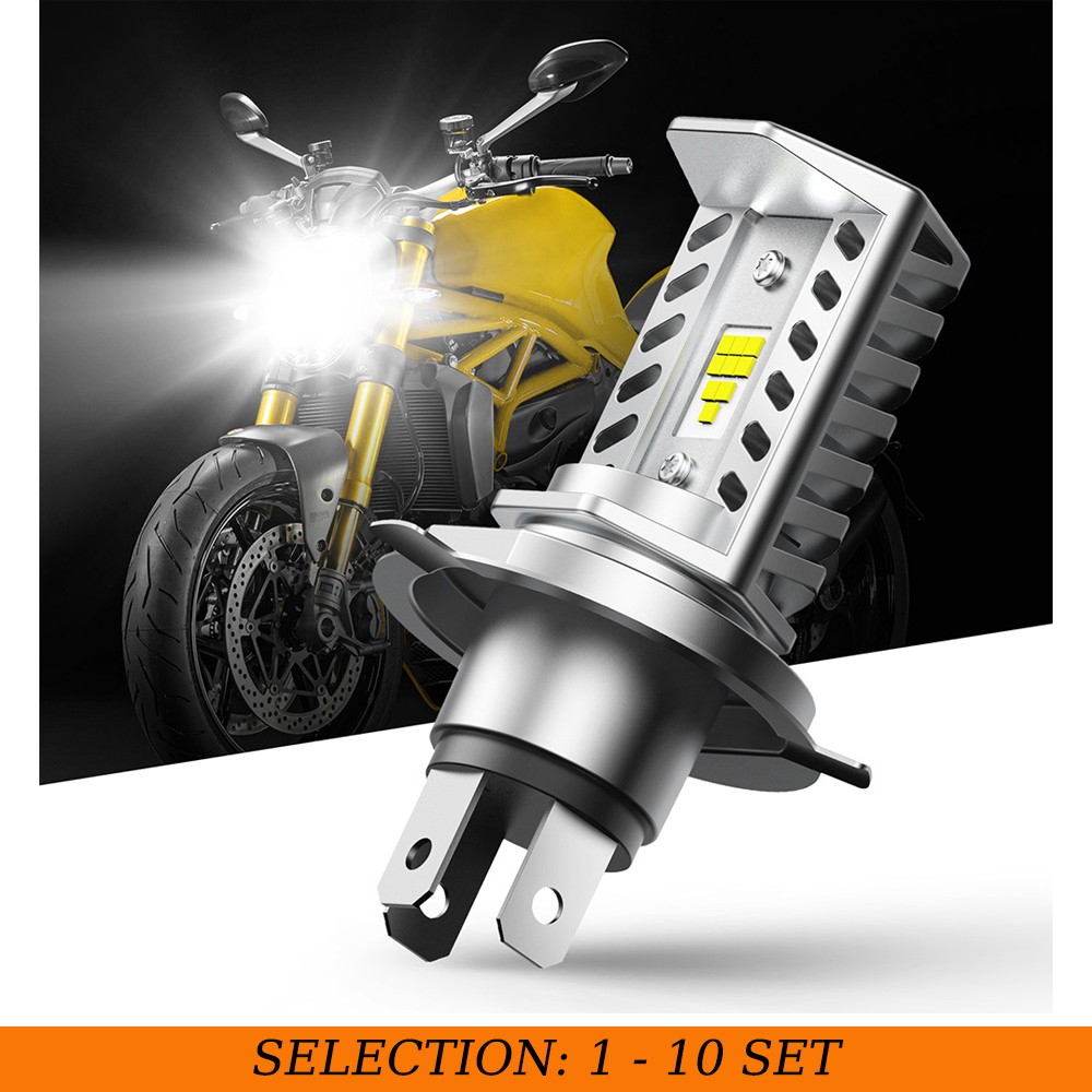 1-10Set H4/9003 LED Motorcycle Headlight Bulb 6500K White Light Replace Halogen