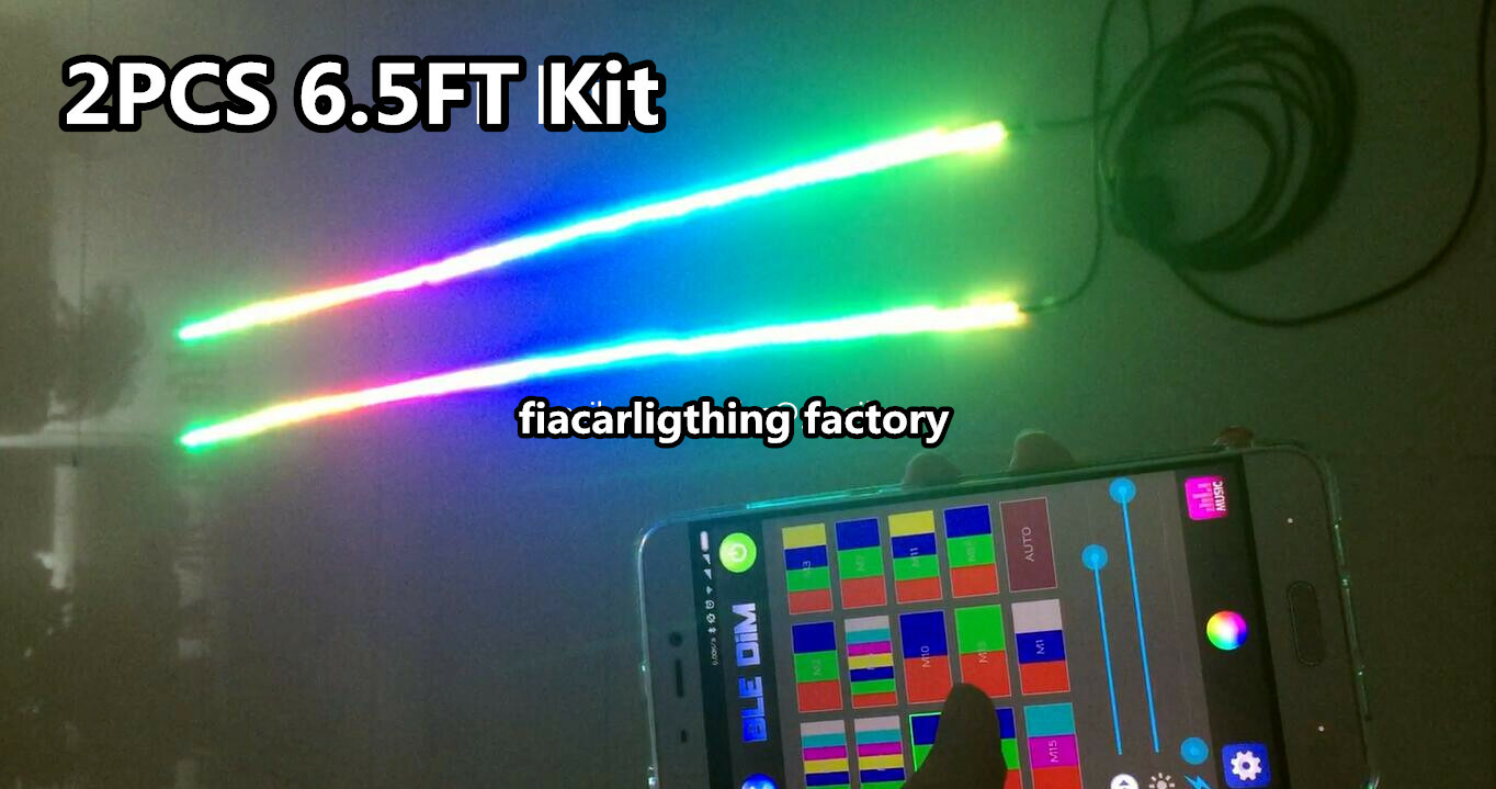 2PCS 6.5FT IP68 Single Row LED Bluetooth Chasing CarTruck SSL Strips Lights Set