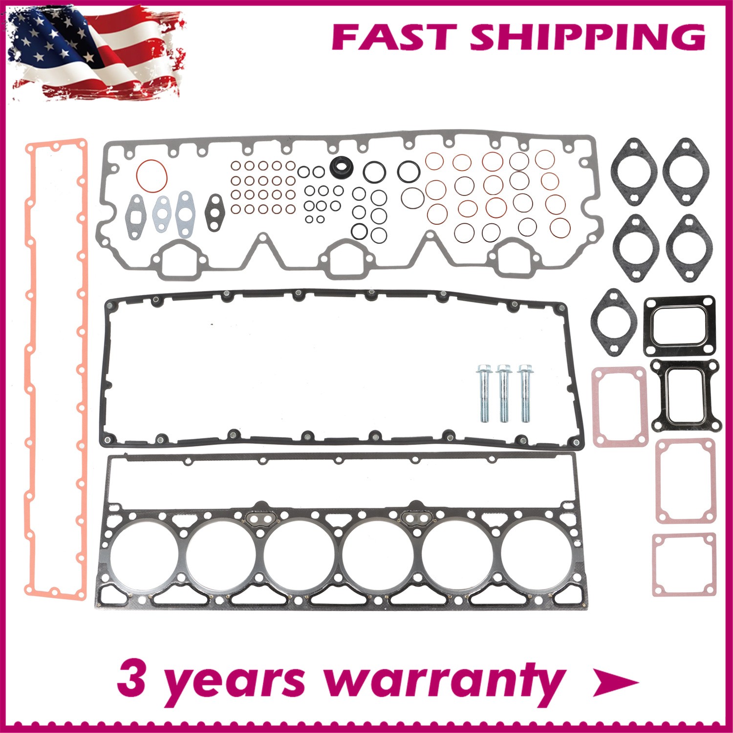 Head Gasket Set For Cummins L10E, M11 & ISM / Upper Gasket Kit 4089478