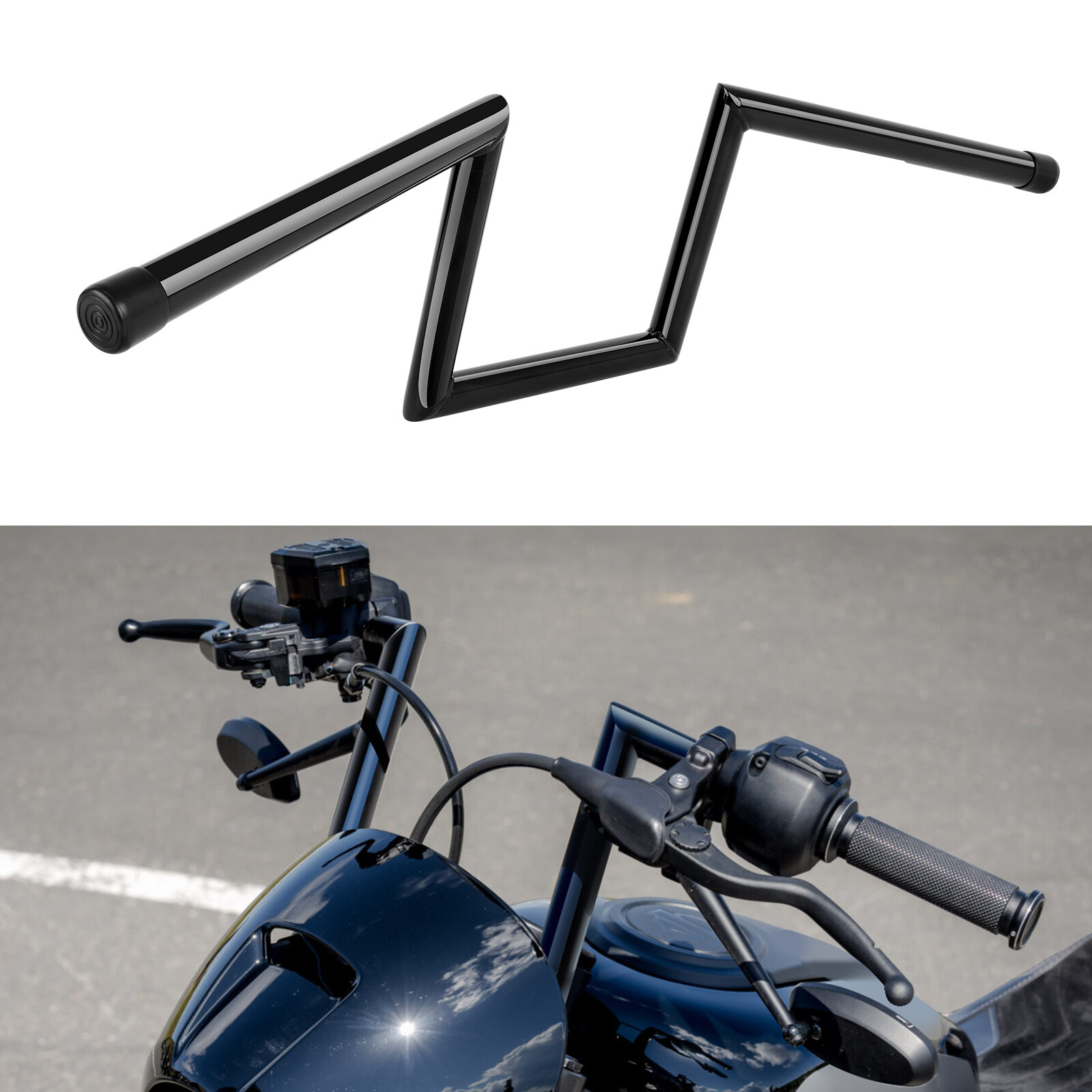 8″ Rise Z-Bar 1″ Motorcycle Handlebars For Harley Davidson Sportster Iron 883