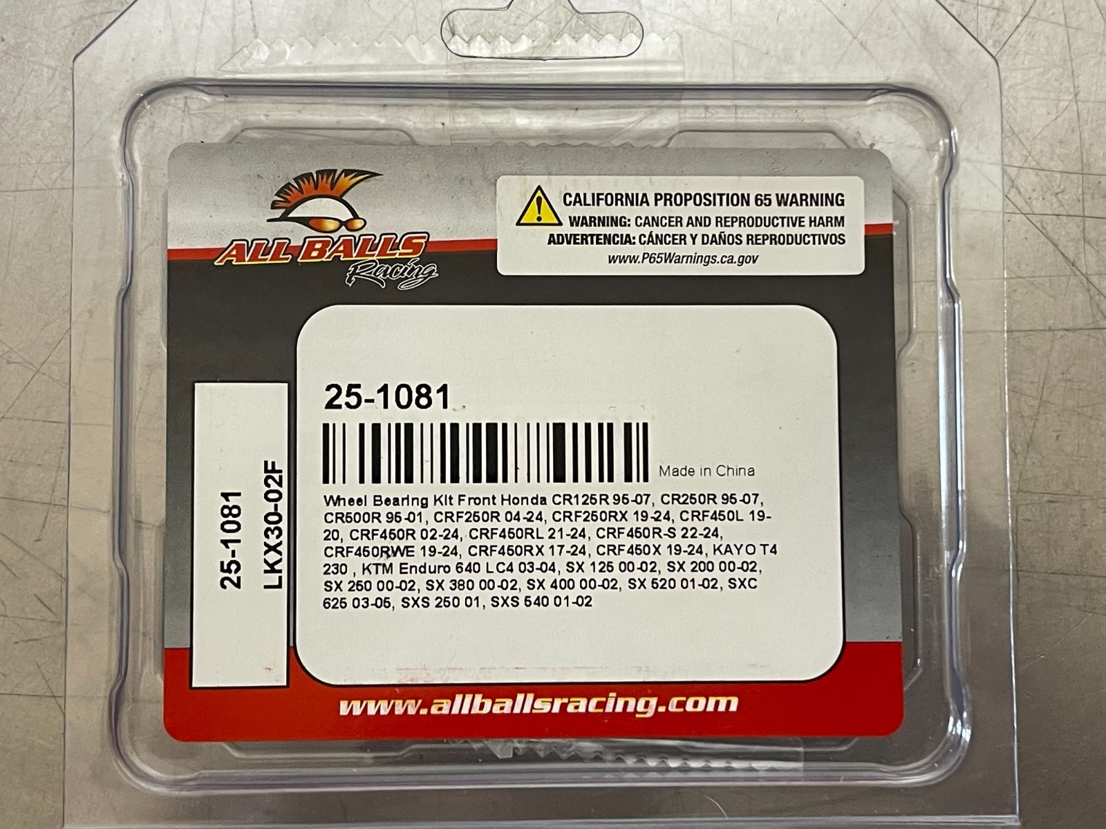 All Balls Racing 25-1081 Front Wheel Bearing Kit Honda CR KTM SX Kayo NWB
