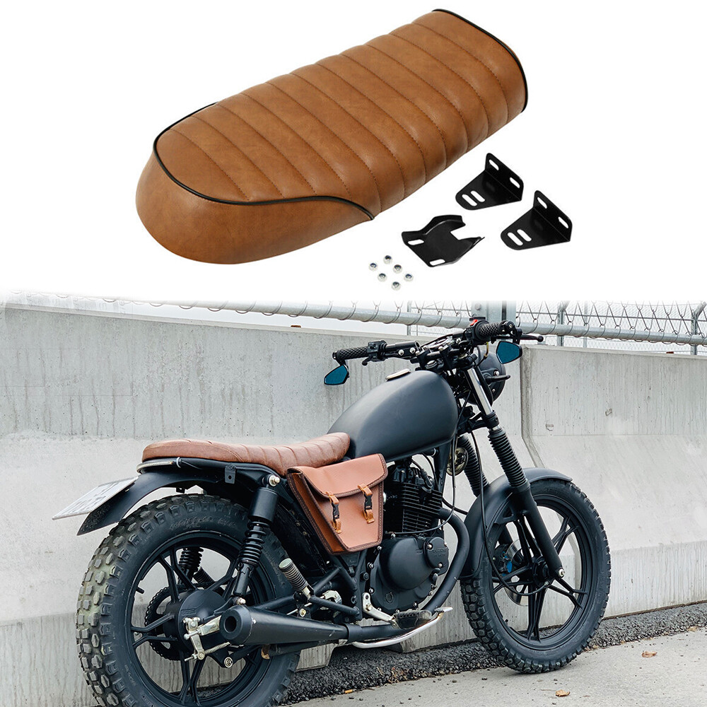 Flat Brat Motorcycle Cafe Racer Vintage Seat Saddle For Suzuki GN125 GN250 GN400