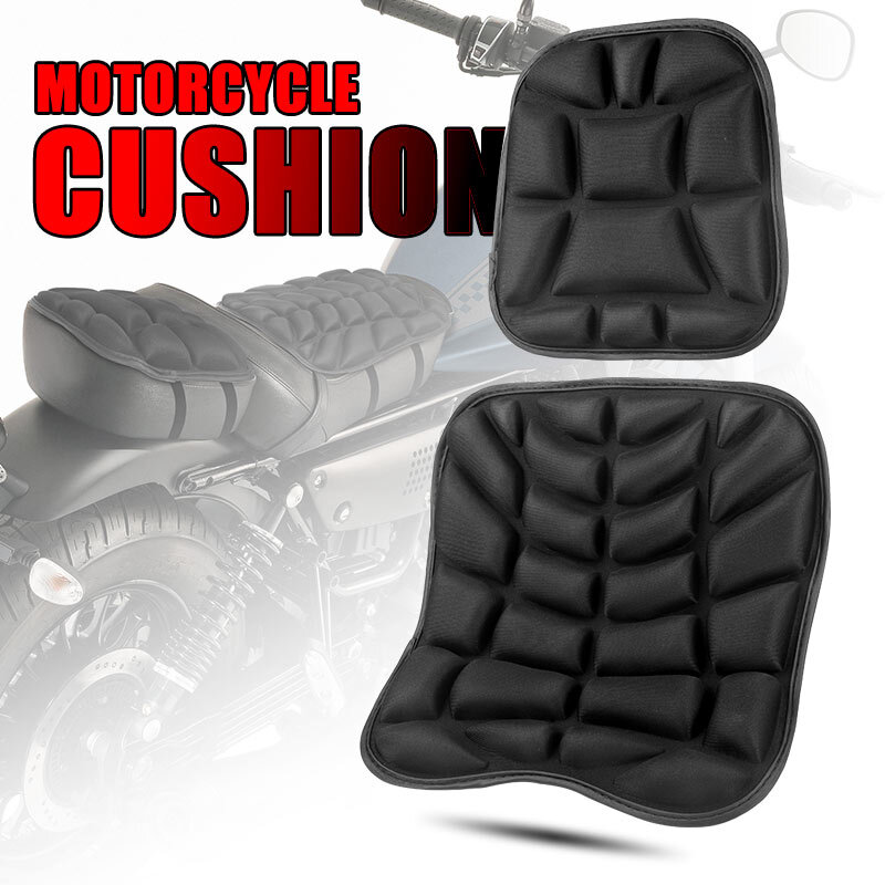 2X Universal Motorcycle Seat Comfort Gel Seat Cushion Relief Pressure Pad Cover