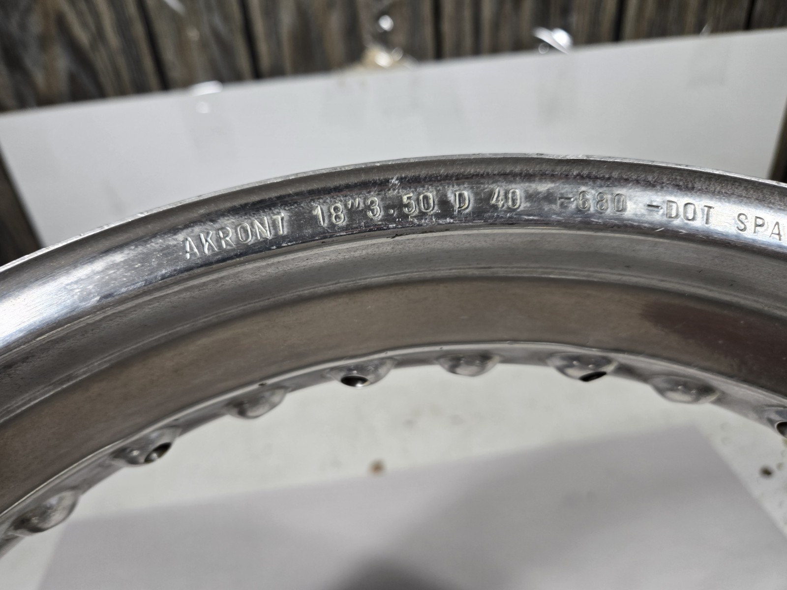 NOS Akront Aluminum Shouldered Rim 18″ x 3.50