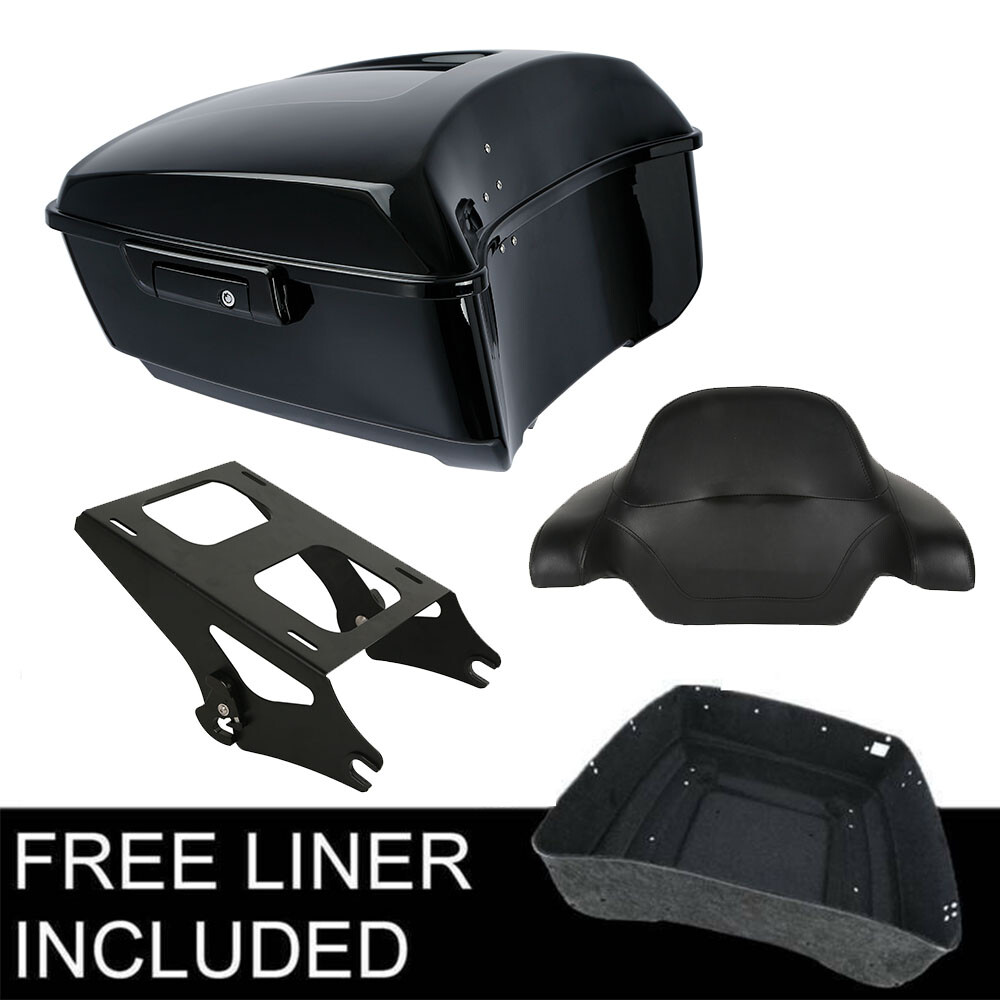 13.7” King Trunk Pad Mount Rack Fit For Harley Road King Street Glide 2014-2026