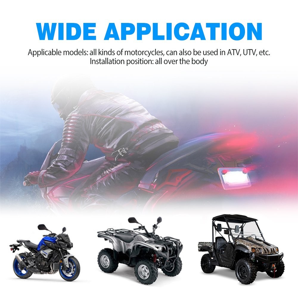 12Pcs RGB Motorcycle Waterproof 120LED Under Glow Lights Strip + Neon Kit Remote