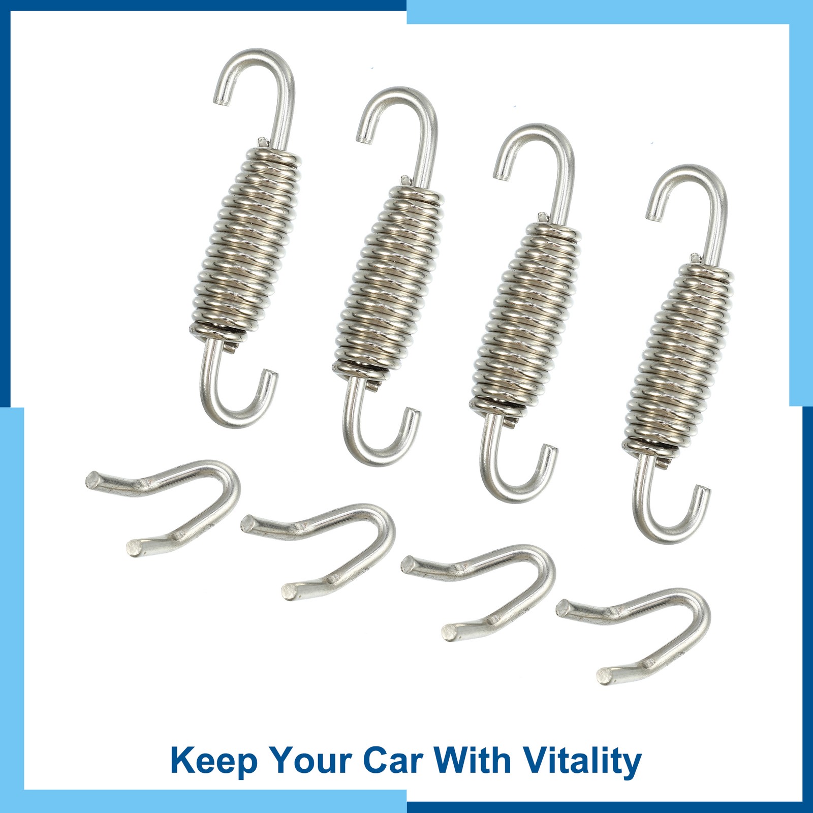 Universal 55mm 2.17″ Motorcycle Exhaust Pipe Spring with U Shape Hooks Pack (4)