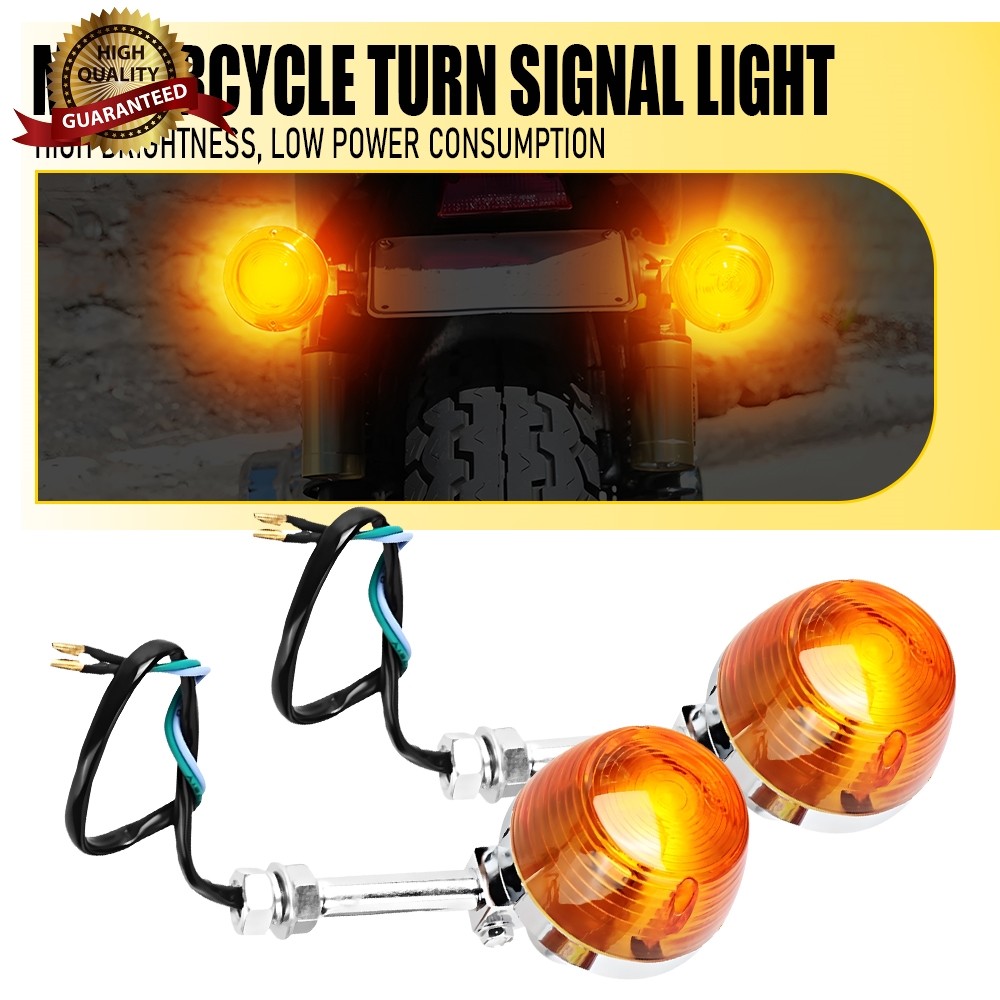 2X Motorcycle Indicator Turn Signal Light Amber For Motorbike Scooter Off Road