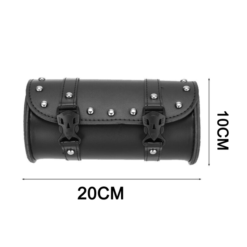 21CM Motorcycle Front Fork Tool Bag Pouch Storage Luggage SaddleBag Leather
