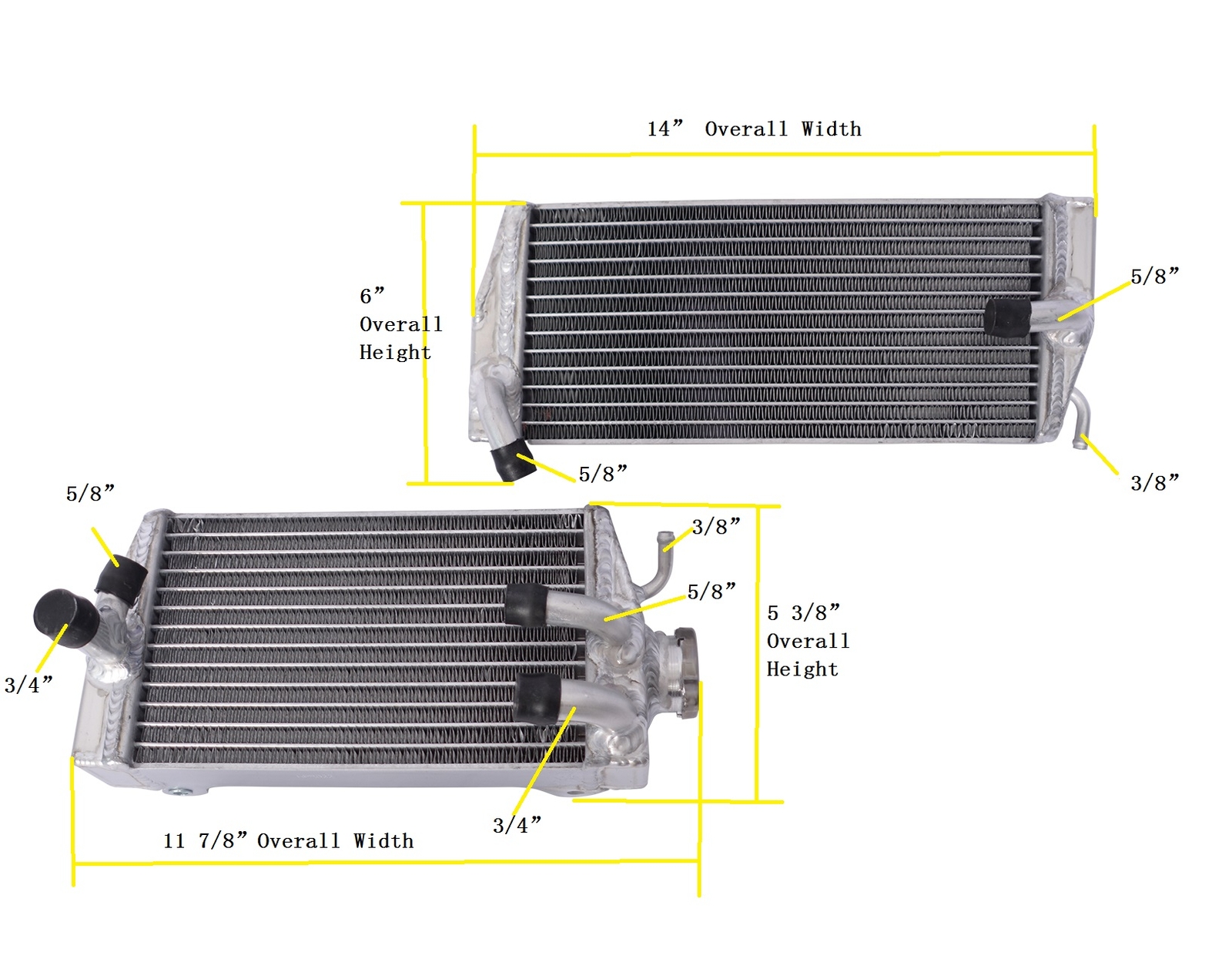Full Aluminum Radiator For Suzuki 2005-2007 RMZ450 K5 Only (Left+Right) Core40mm