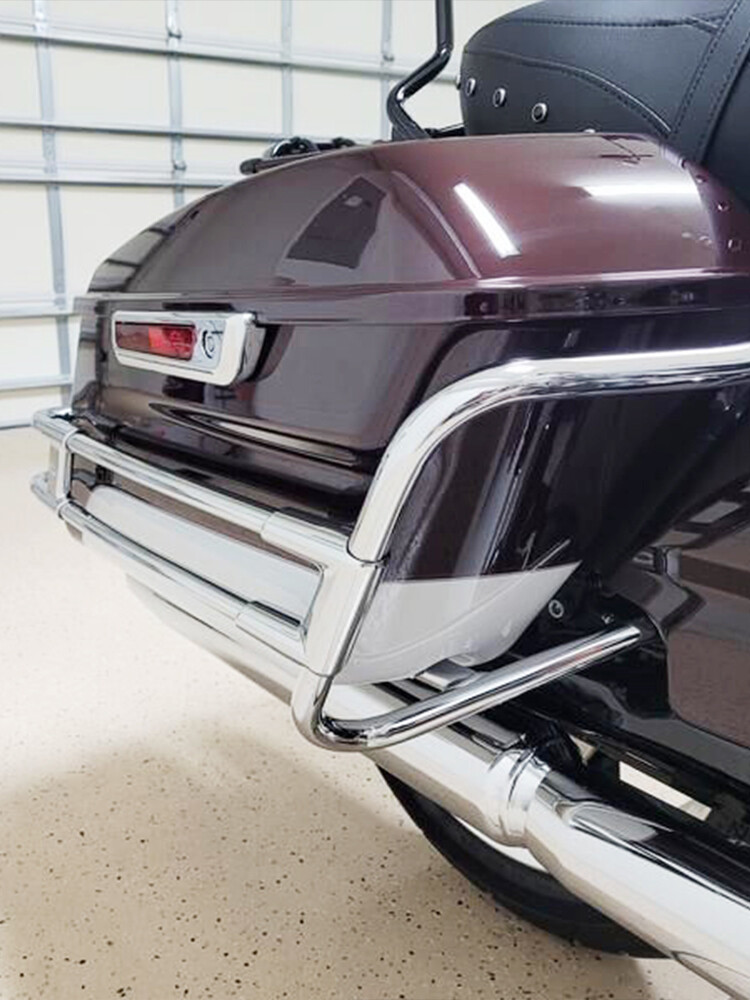 Chrome Hard Saddlebag Guard Rails For Harley Touring Road King Glide 2014-2023