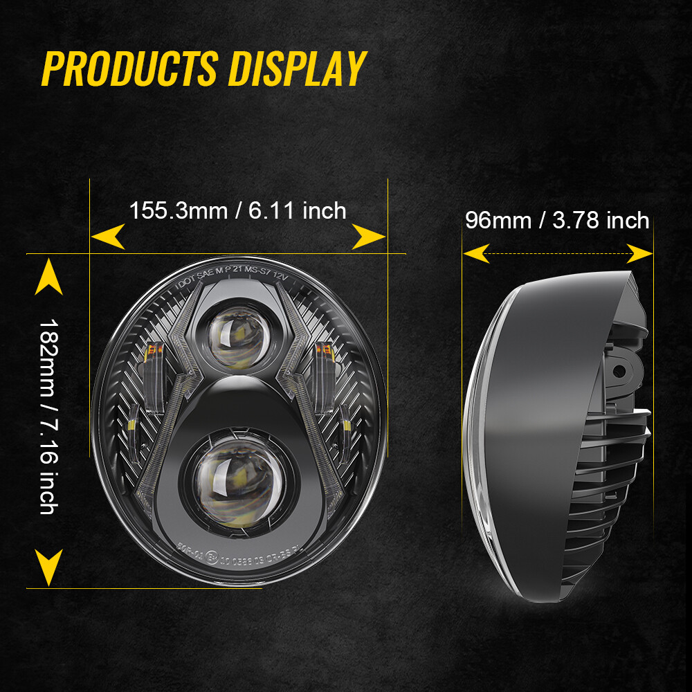 DRL LED Headlight Halo Projector For Softail Breakout 107 114 FXBRS 2018-2021