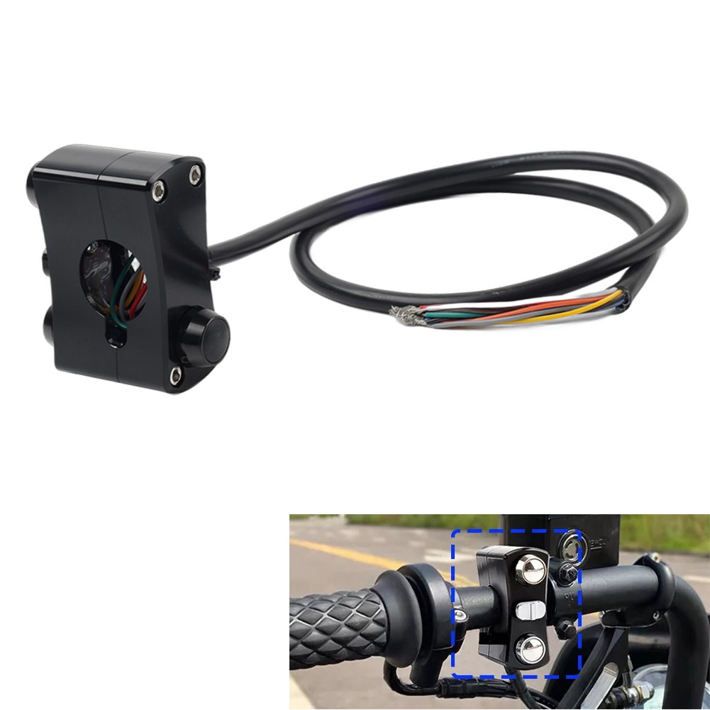 1″ Handlebar Control Switch Horn Turn Signal Light Black Fit For Harley Bobber