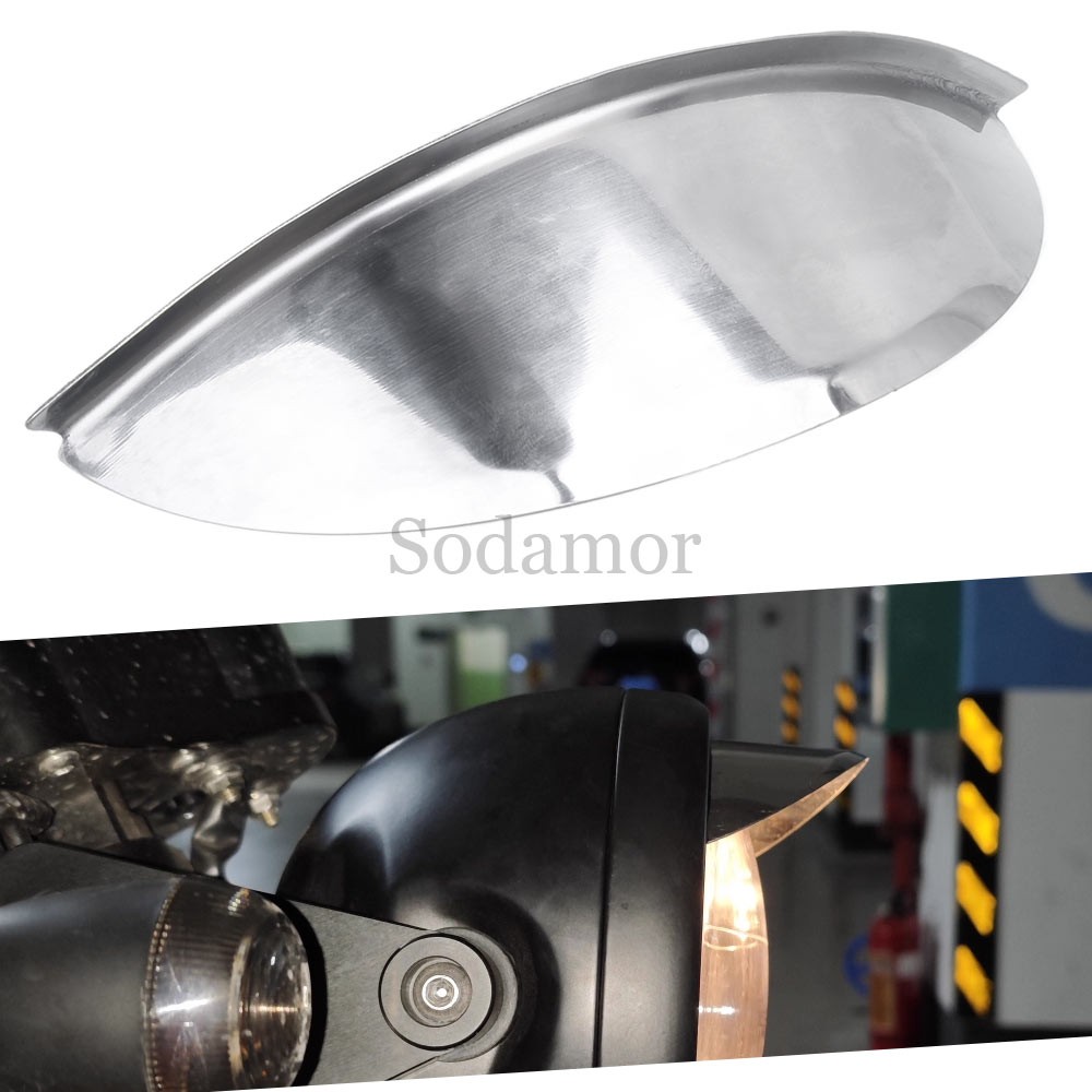 For Harley Road King Fat Boy Heritage Softail 7′ Round Headlight Visor Sliver US