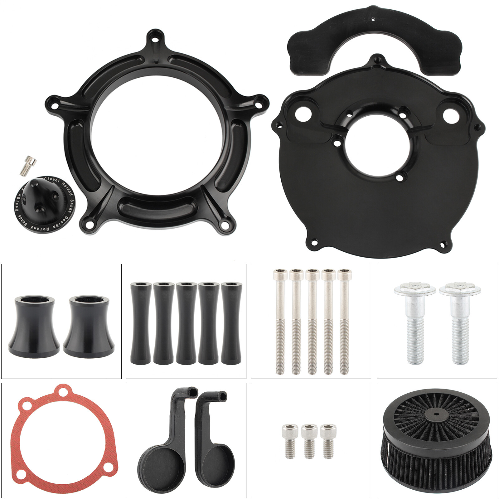 Black Spike Air Cleaner Intake Filters For Harley Sportster 883 XL883 1200 91-22