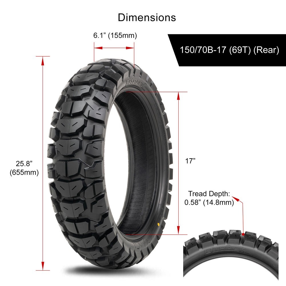 Tusk 2Track Adventure Tire Rear 150/70B-17 (69T)