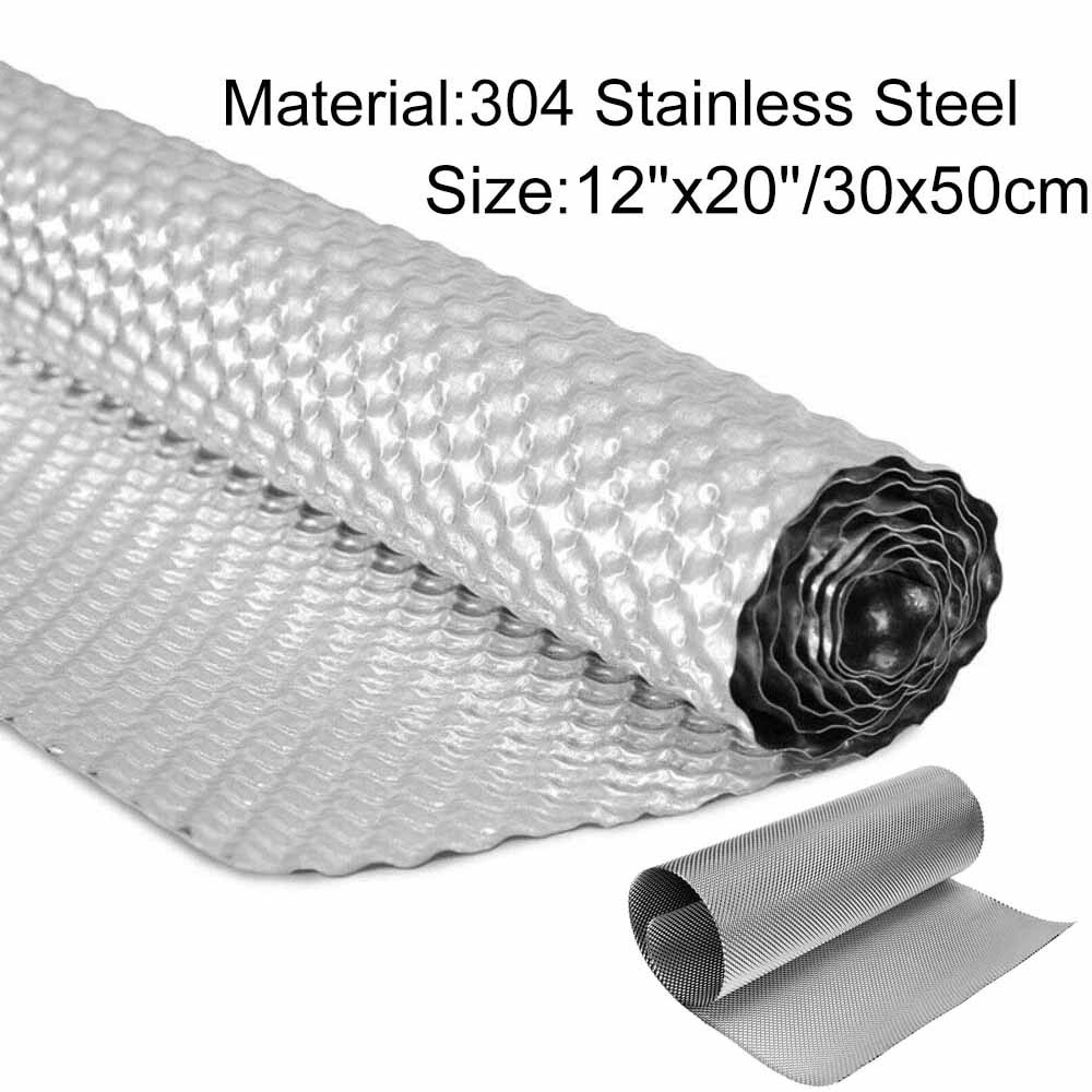 Exhaust Heat Shield Thermal Barrier Wrap 304 Stainless Steel Embossed 20*12 In