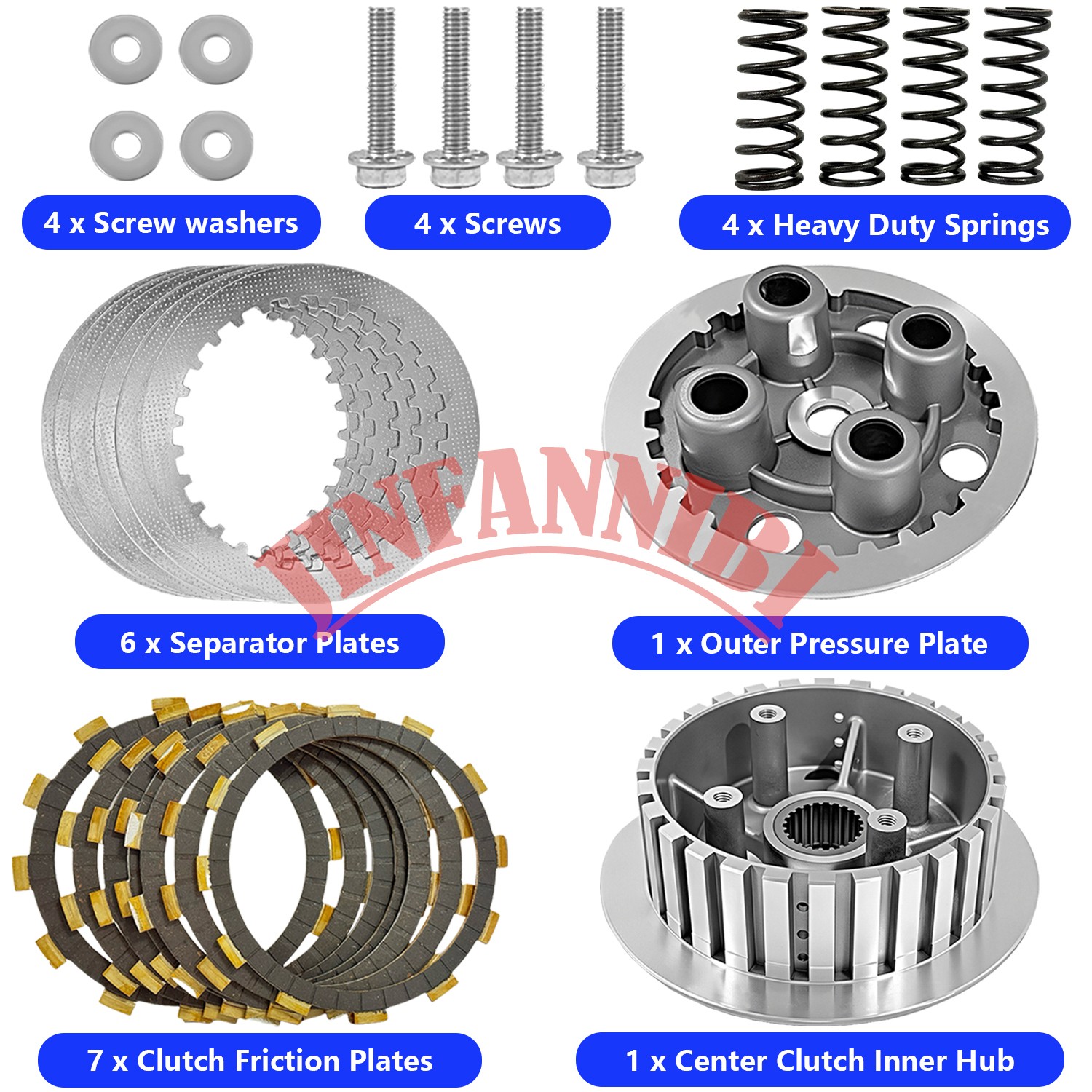 Clutch Outer Pressure Plate Kit & Center Inner Hub for Suzuki Boulevard M50 M50B