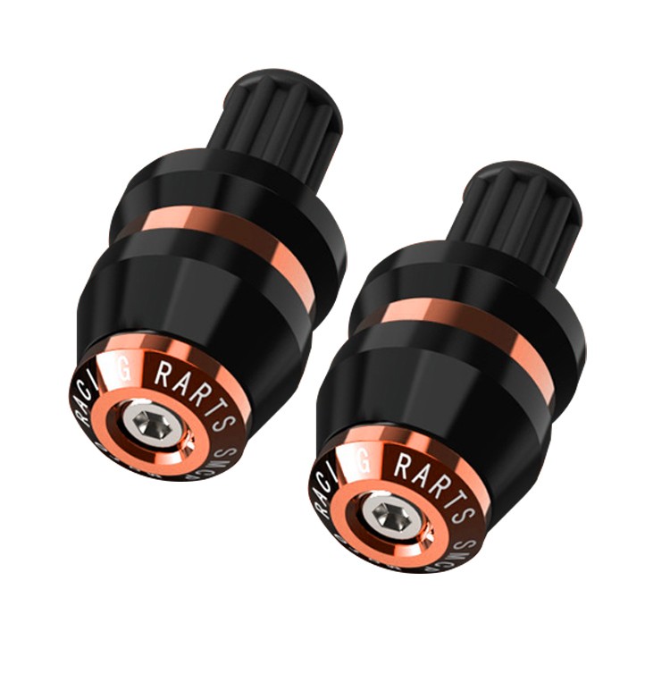 US 2x Universal 22mm 7/8″ Motor Handlebar End Slider Cap Plugs CNC Orange