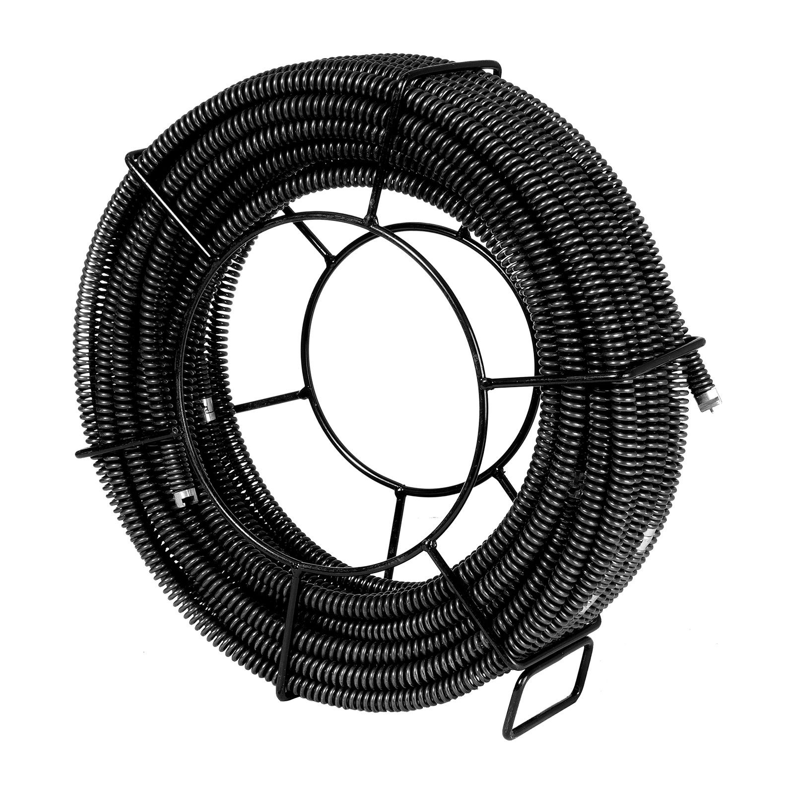Hollow Core 100FT 5/8in Sectional Drain Cable 7 Cutters for 0.8-3.9in