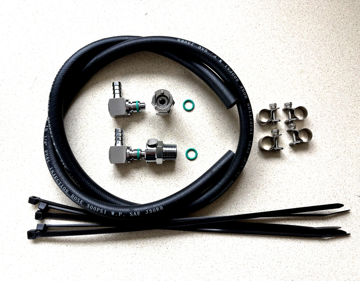 BMW 1200 K1300, K1600 Quick Release Metal Fuel Connector Set &Hose & Clamp NP