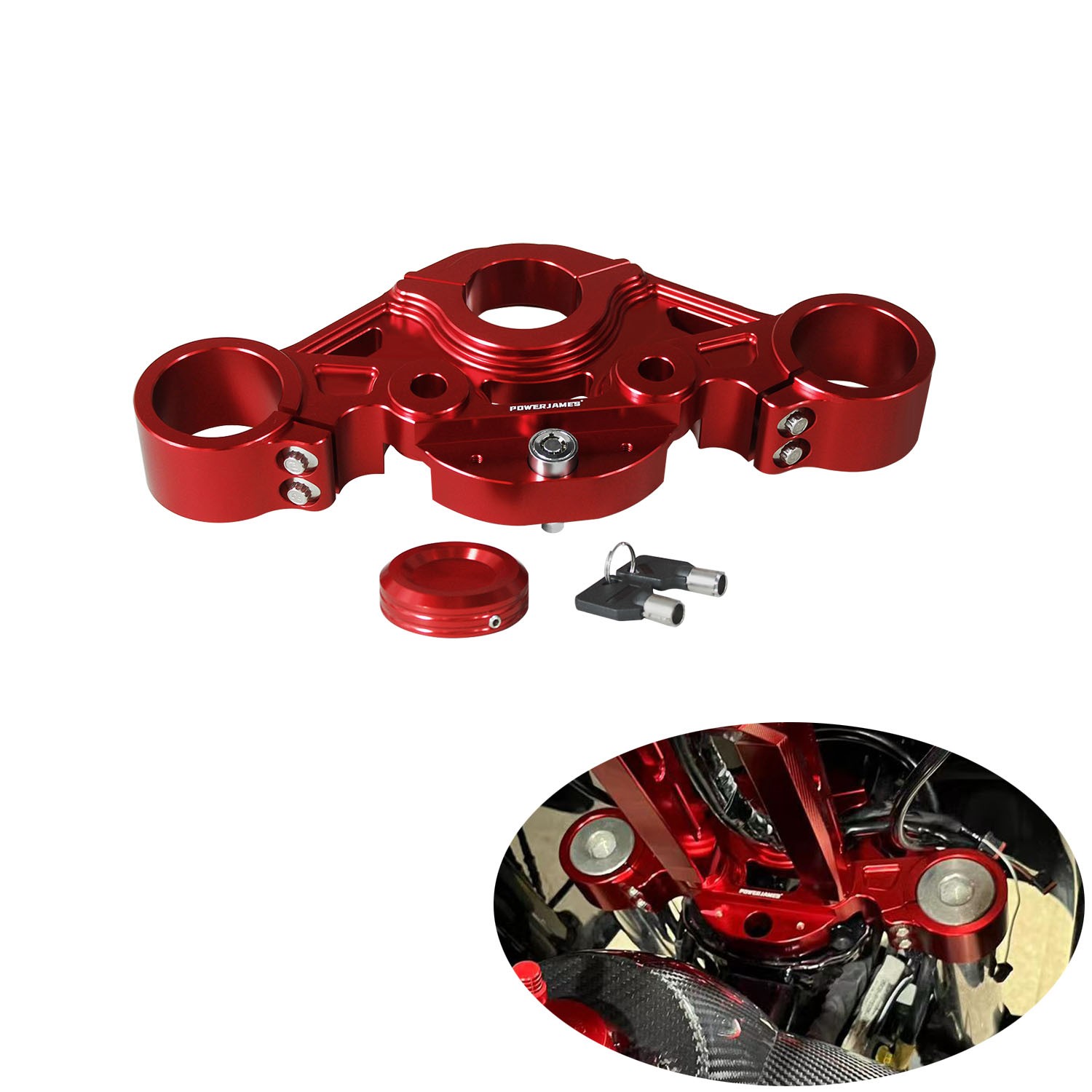 Front Upper Top Triple Tree Lock Clamp for Harley 15-23 Road Glide Ultra Custom
