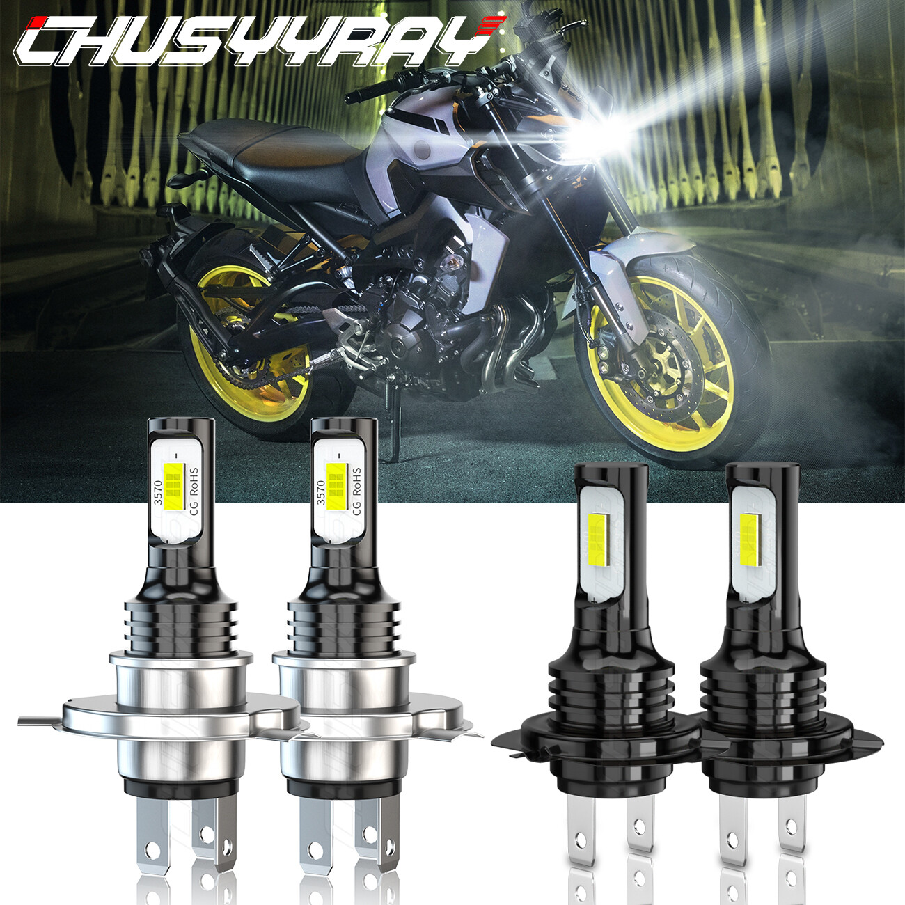 Combo LED Headlight H4 H7 Bulbs for Suzuki GSXR 1000 2003-2004 Lights