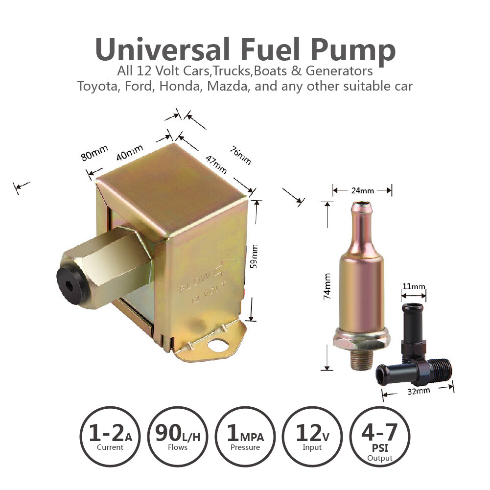 Hot 12V Universal Low Pressure Gas Oil Electric Petrol Diesel Fuel Pump 4-7psi