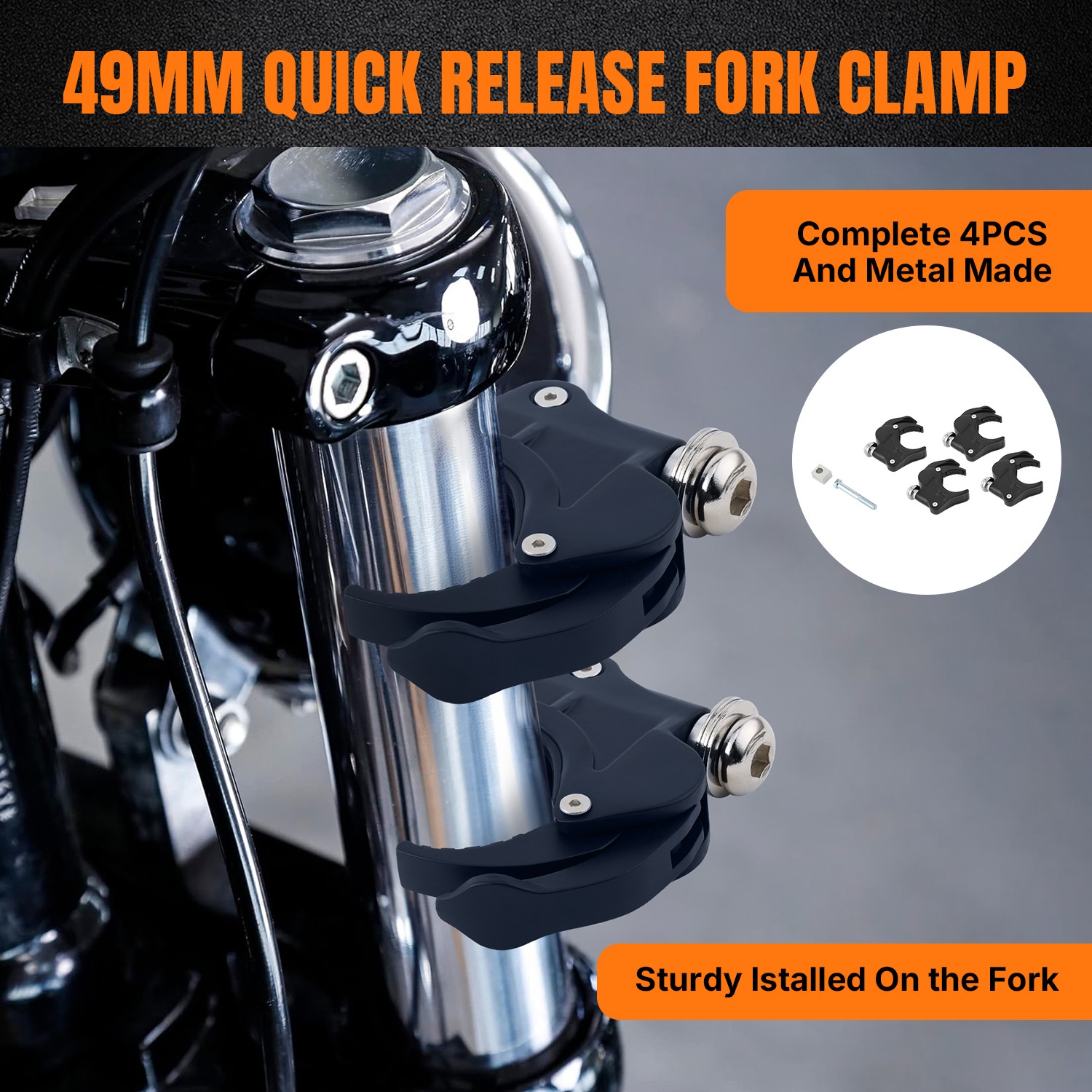 Quarter Headlight Fairing Windshield w/ 49mm Fork Clamp Fit For Harley Dyna 06+