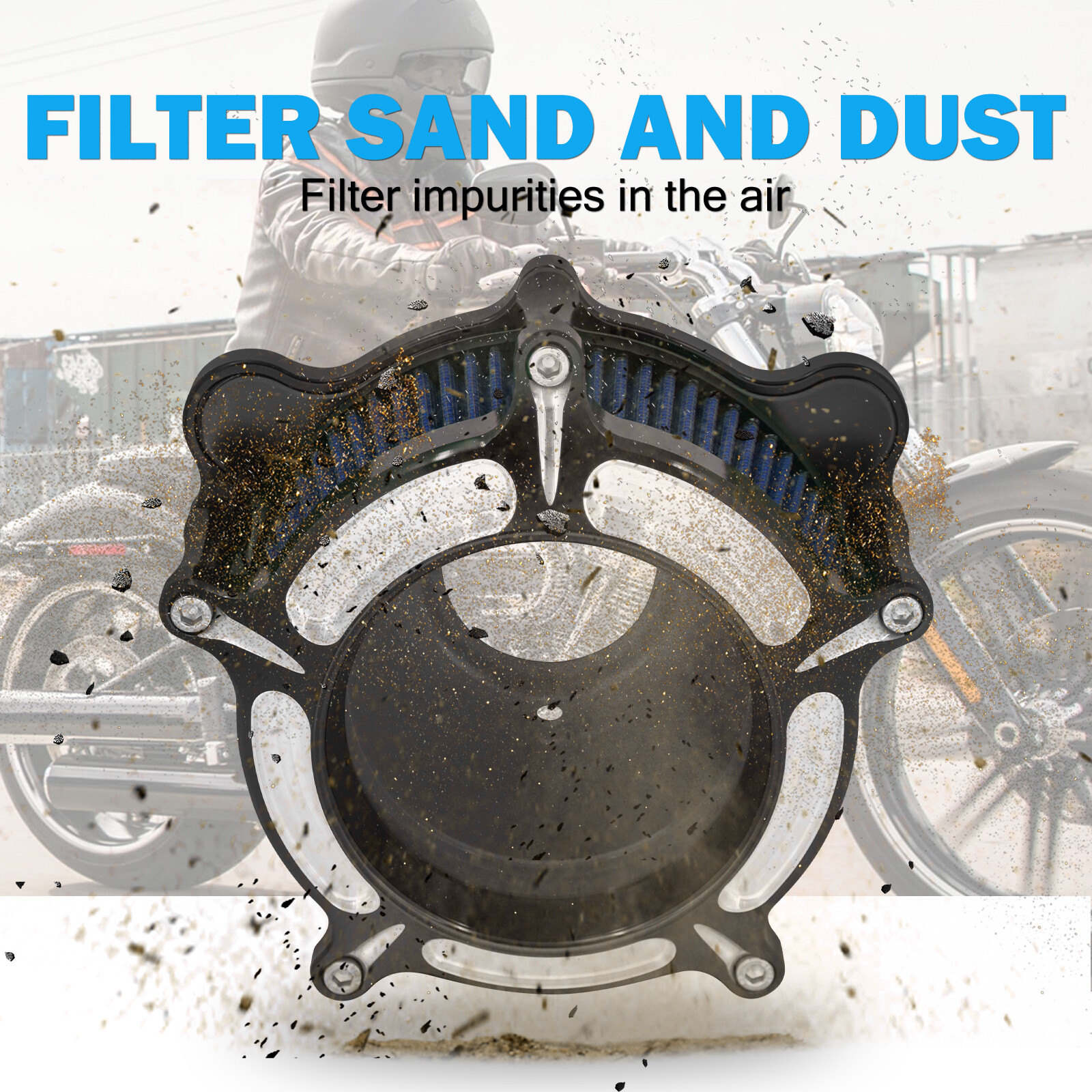 Transparent Air Filter Blue Intake For Harley 08-2016 Touring Road Electra Glide