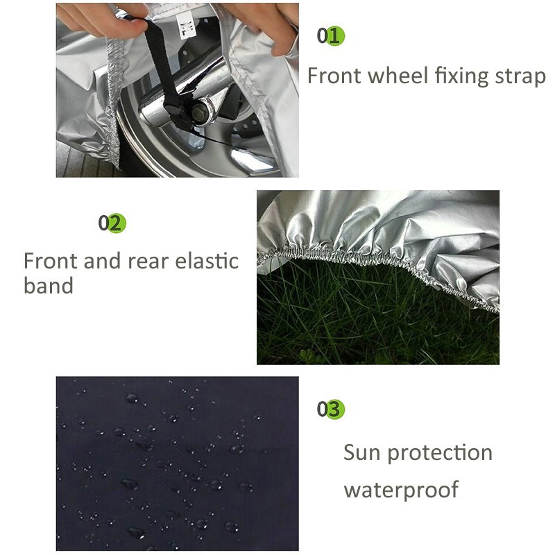 M Black Motorcycle Bike Storage Cover Outdoor Dust Waterproof For Honda Grom 125