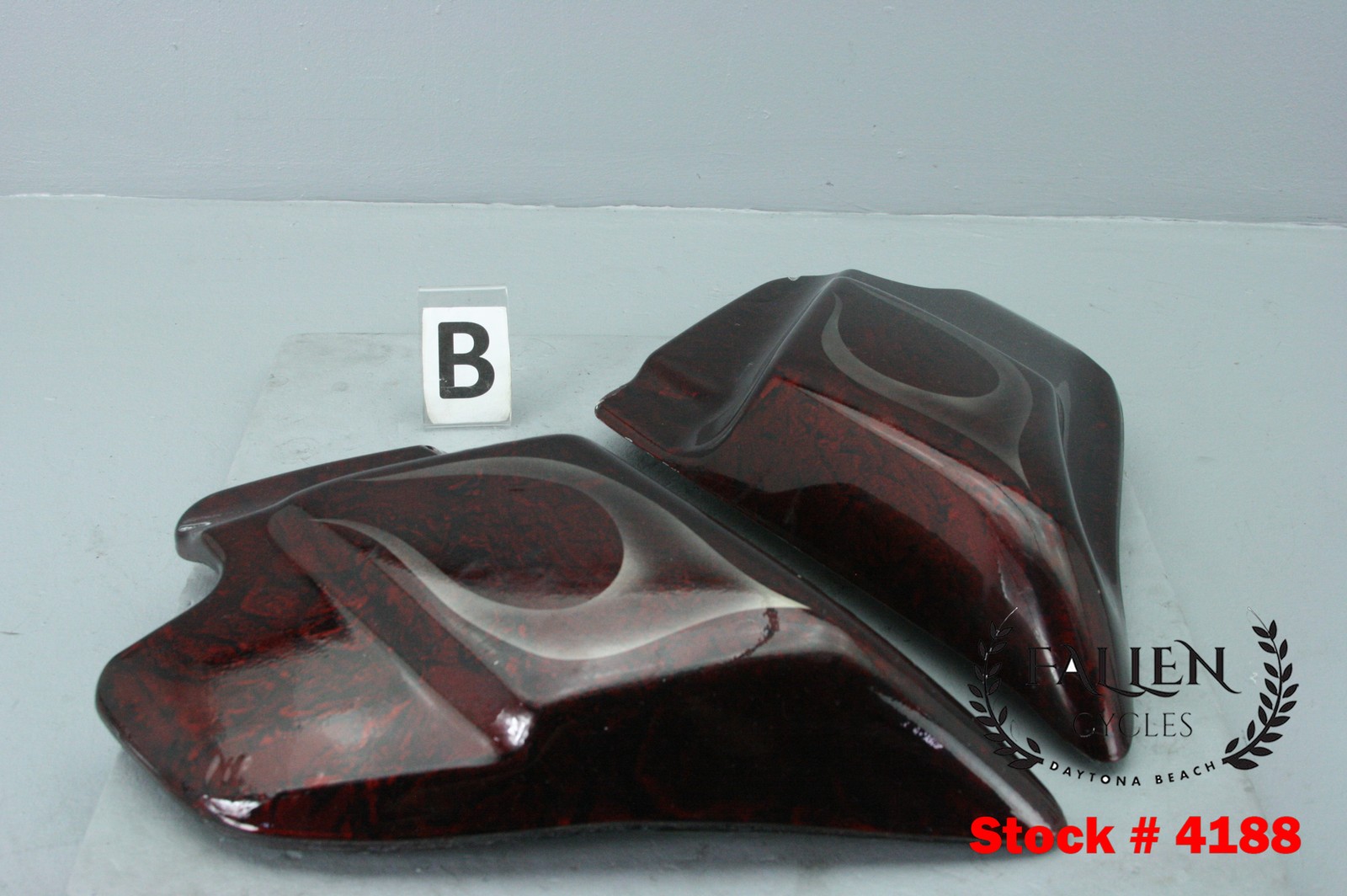 2003 Harley Road King Side Cover Left Right Set CUSTOM PAINT GHOST FLAME #4188