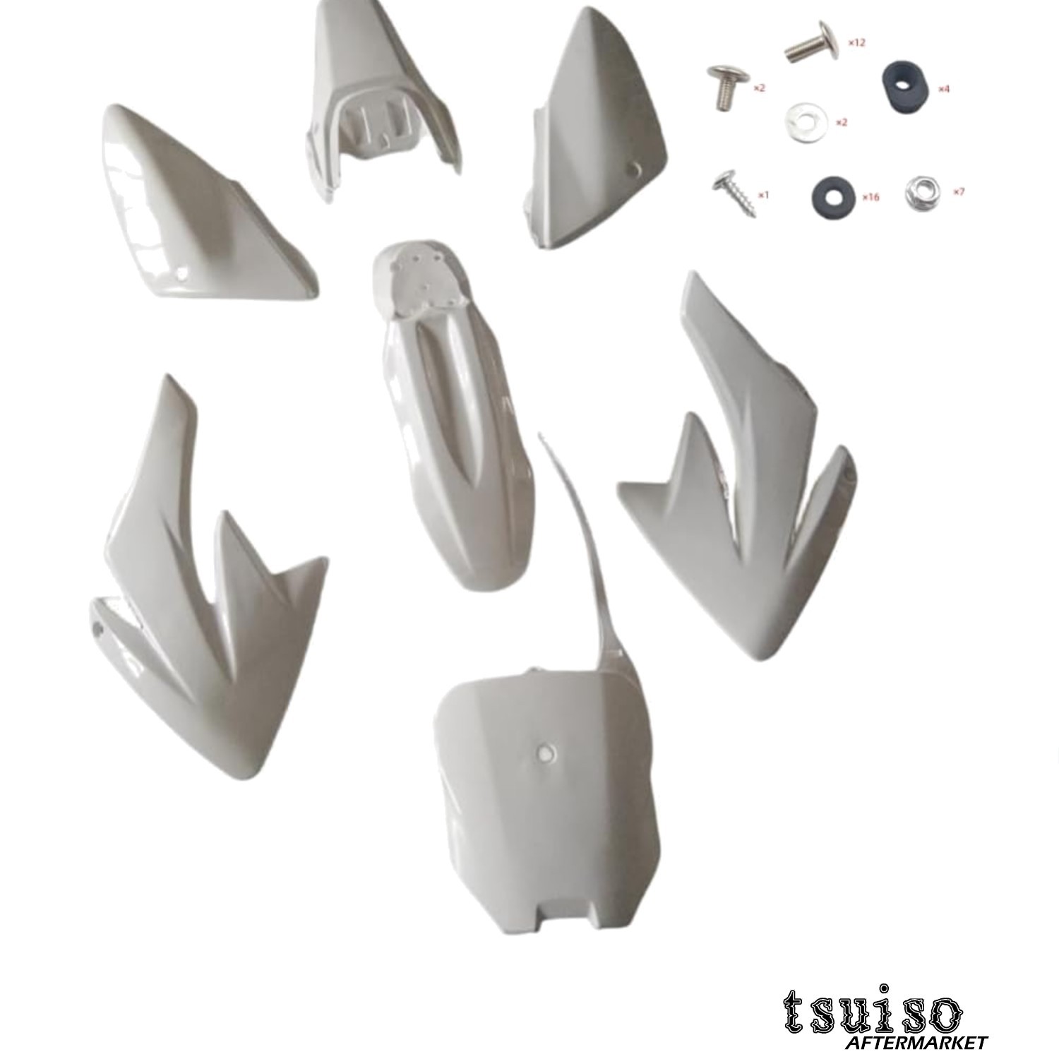 White Full Fairing Kit for Motorcycles – Durable ABS with Screws Included