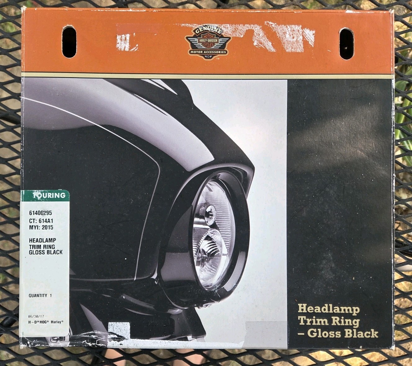 NEW Harley OEM Gloss Black 7″ TRIM RING P/N 61400295