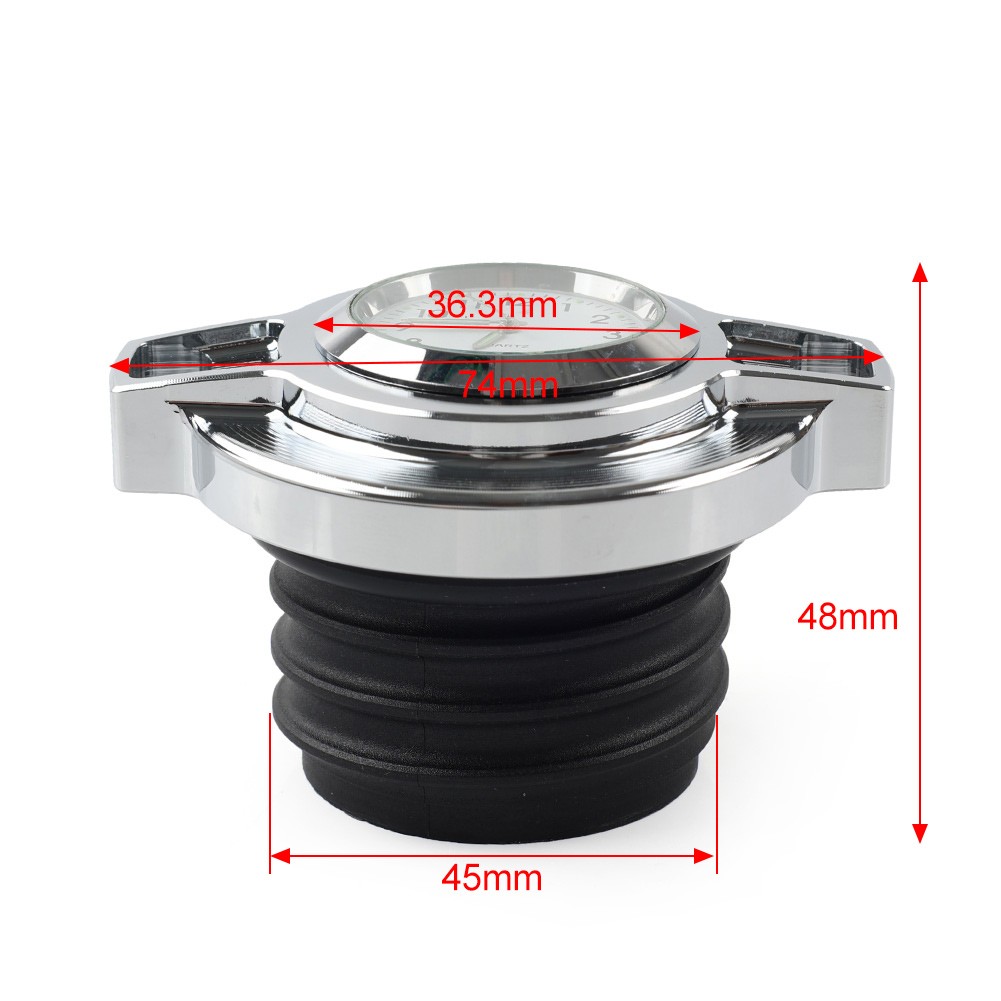 Fuel Gas Tank Oil Cap Cover W/ Clock Fit For Harley Sportster 883 Softail Dyna