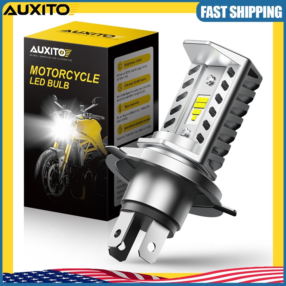 LED Headlight Hi/Low Beam 6500K Bulb H4 9003 For Motorcycle Super Bright White