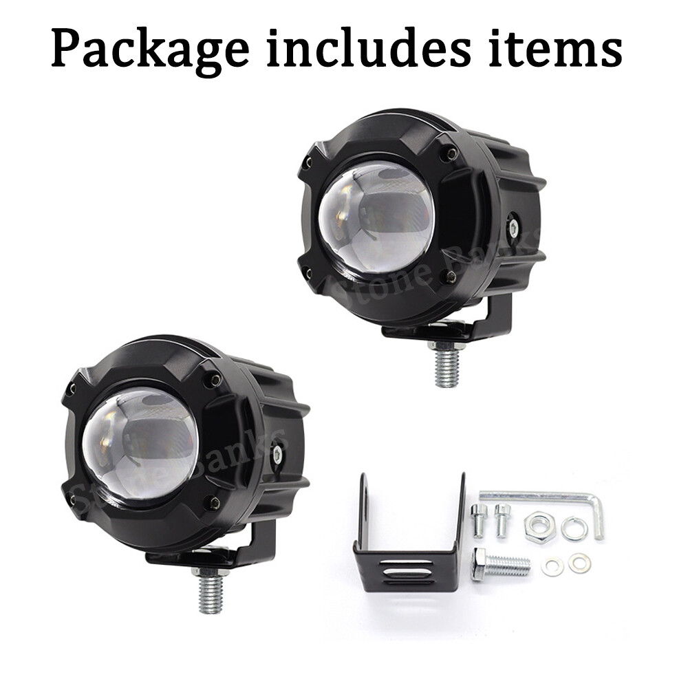 2X 60W LED Spot Light Motorcycle Headlight Driving Fog Lamp Yellow/White Strobe