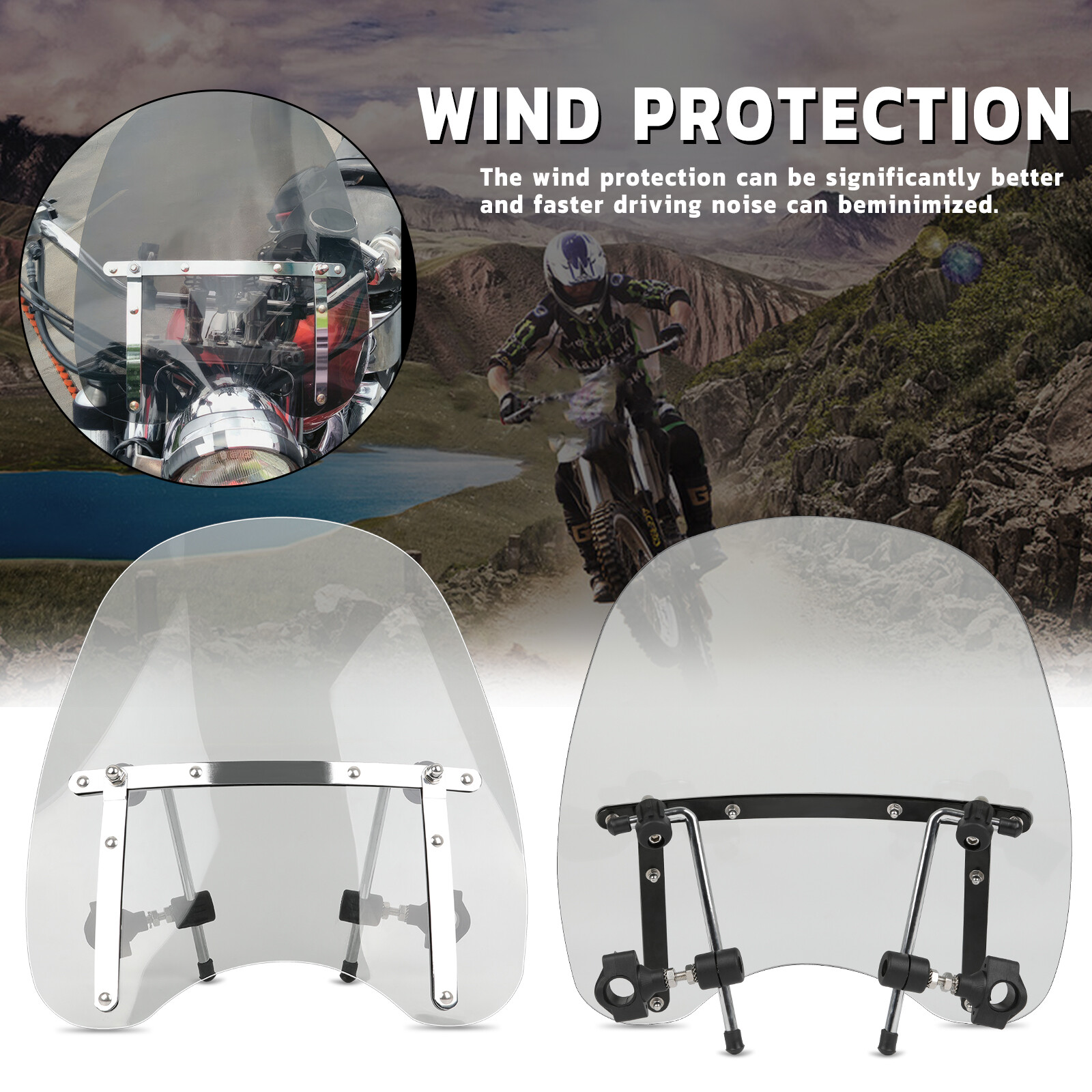 For Harley Davidson FXSTD Softail Deuce 18×16″ Smoke Windshield Windscreen Large