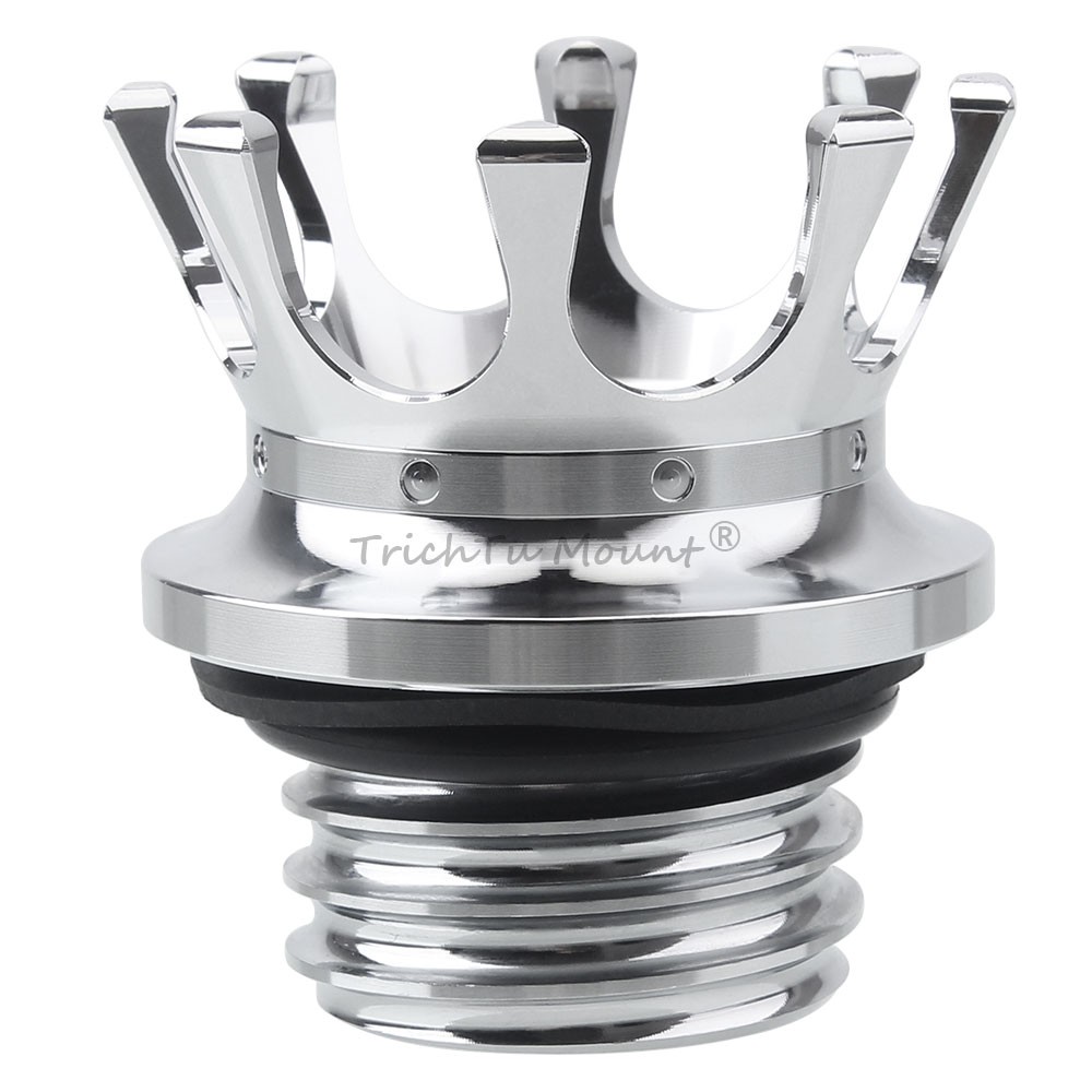 Chrome King Crown Style Fuel Tank Cap Gas Cap For Harley Sportster Touring Dyna