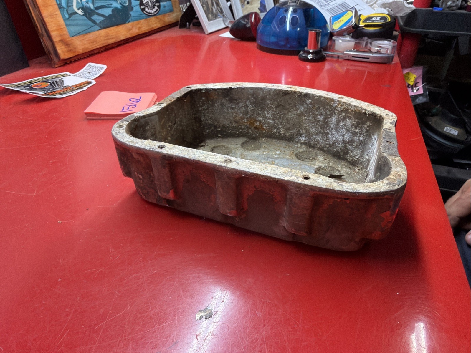 Harley Panhead Cast Aluminum Rocker Box Chopper ONE SINGLE BLEM CORROSION ART