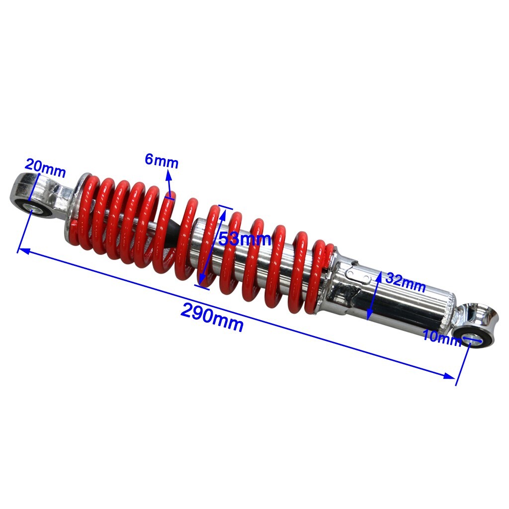 400LBS 290mm 11.4″ Front Shock Absorber For Golf Cart Go Kart ATV Dirt Pit Bike