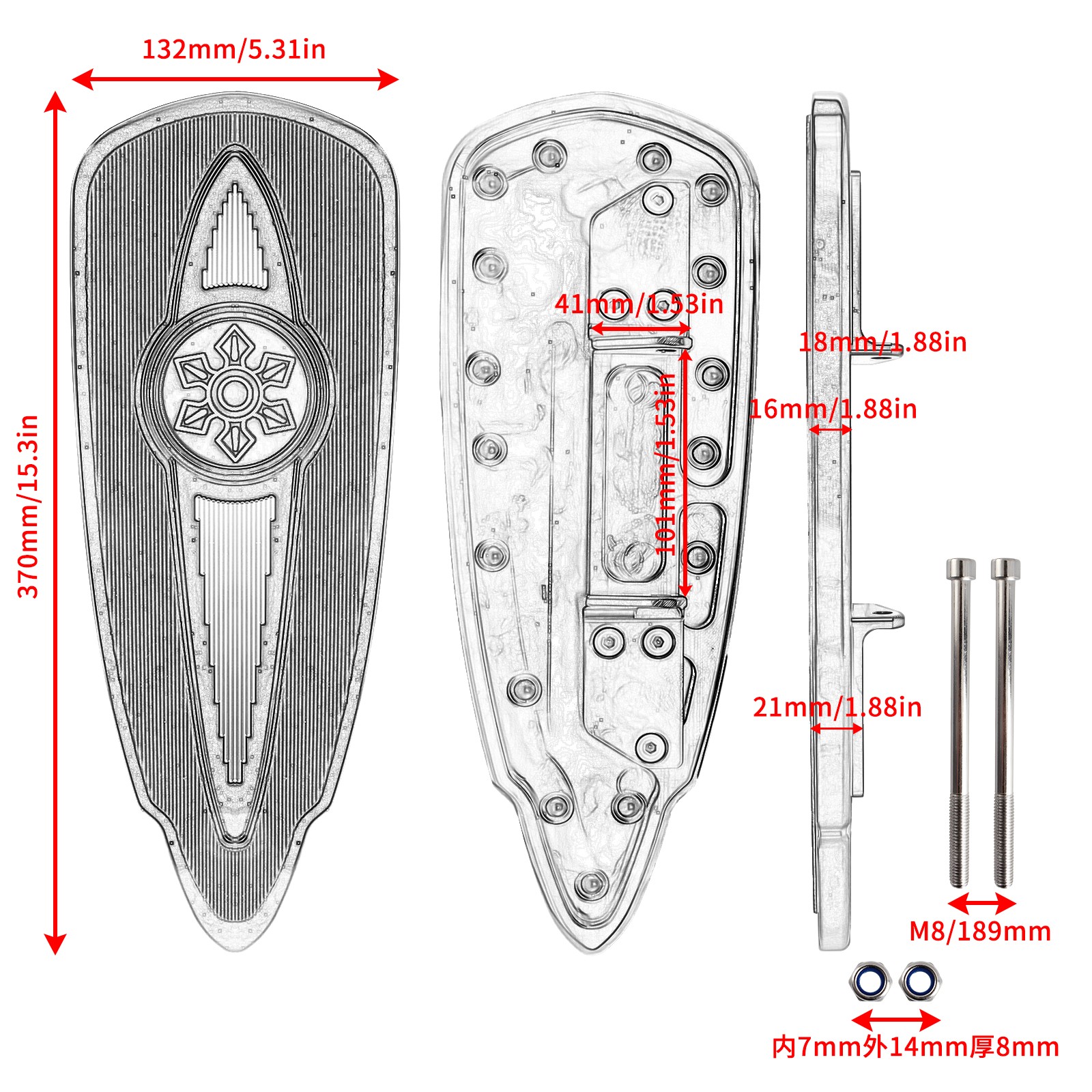 Front Footpegs Floorboard For Indian Challenger Chieftain Springfield Roadmaster