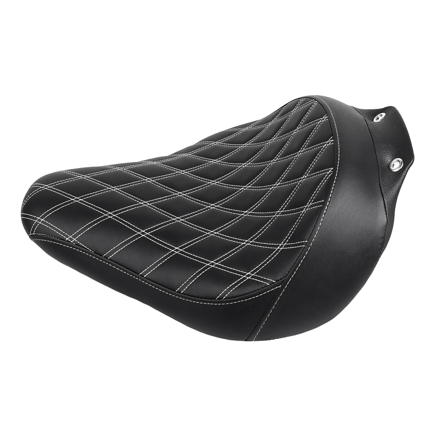 Black + White Stitching Driver Solo Seat Fit For Harley Fat Boy FLSTF EFI FLSTFI