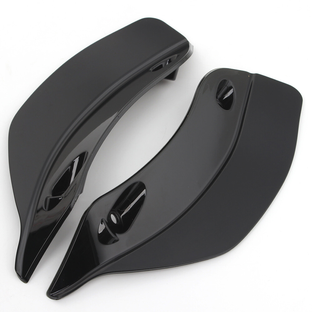 Black Side Wings Upper Fairing Wind Air Deflector for Harley Road Glide 2015-21