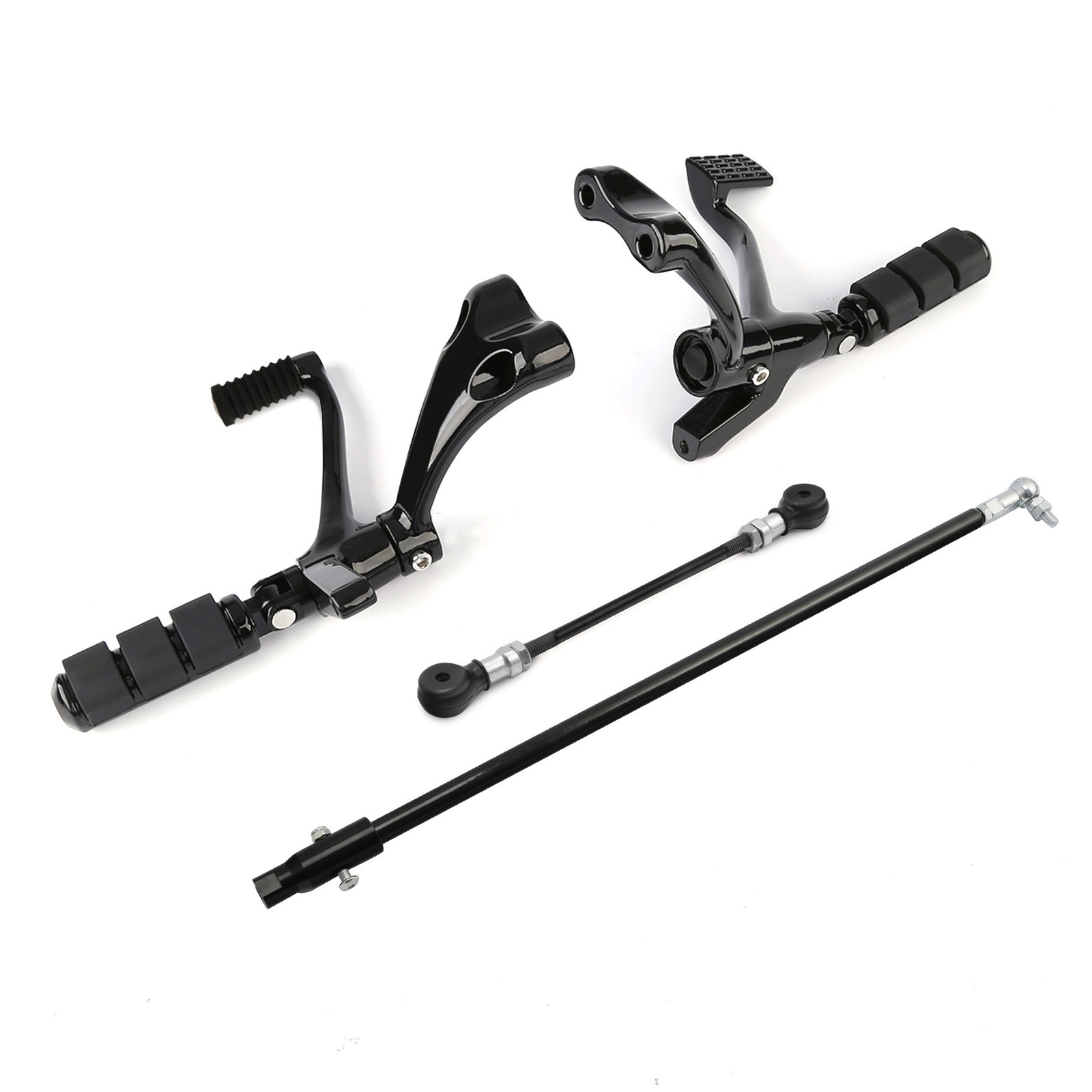 Black Forward Controls Kit Pegs Levers Linkages Fit For Harley Sportster 2014-22