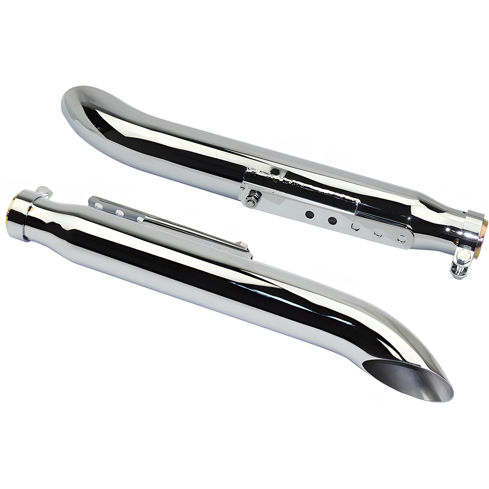 2x Motorcycle Slip-On Exhaust Pipe Muffler For Harley Bobber Cafe Racer Custom